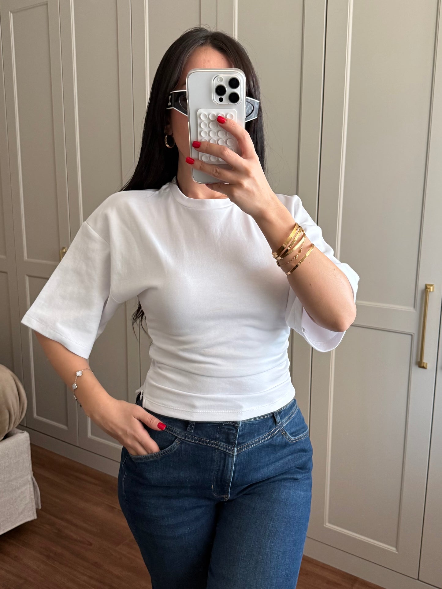 Alice Basic Korse Tişört – Beyaz