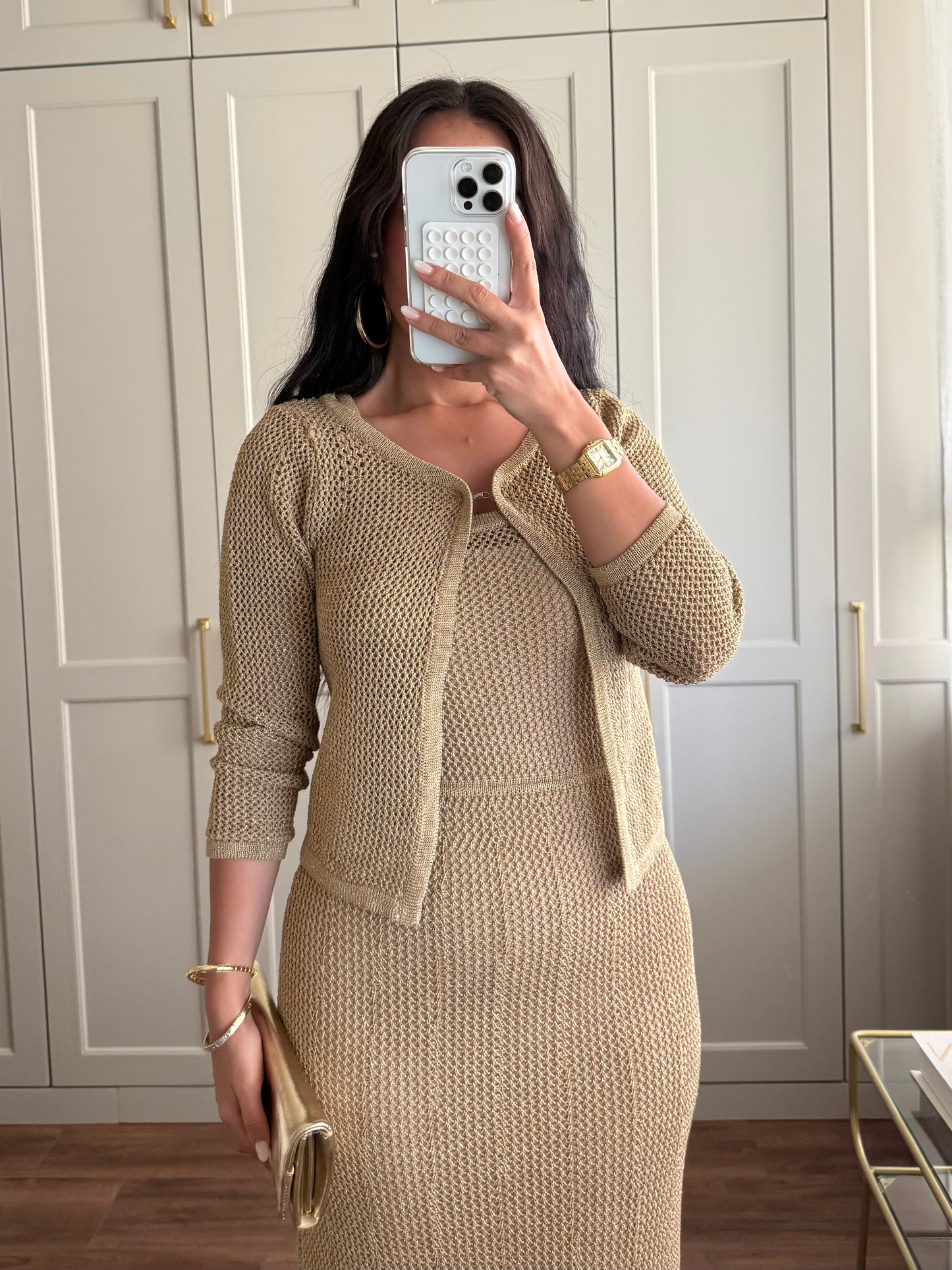 Angelina Hırka ve Elbise Takımı – Tam Astarlı-Nude