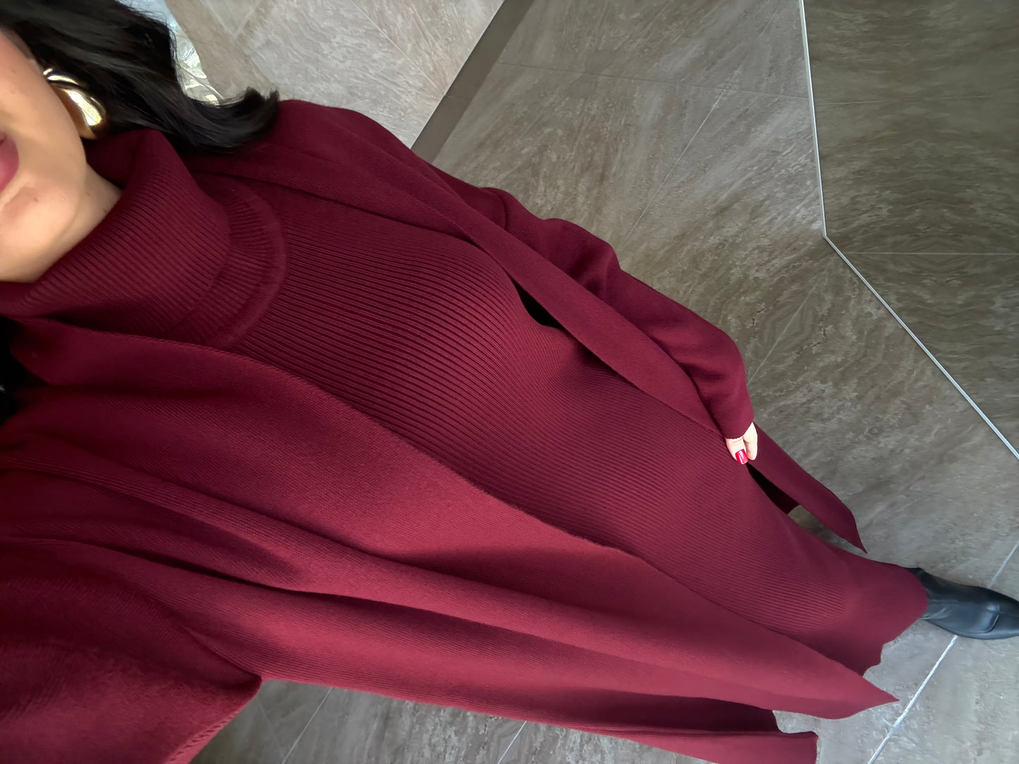 Suzanna Bordo elbise ve uzun kimono Takim