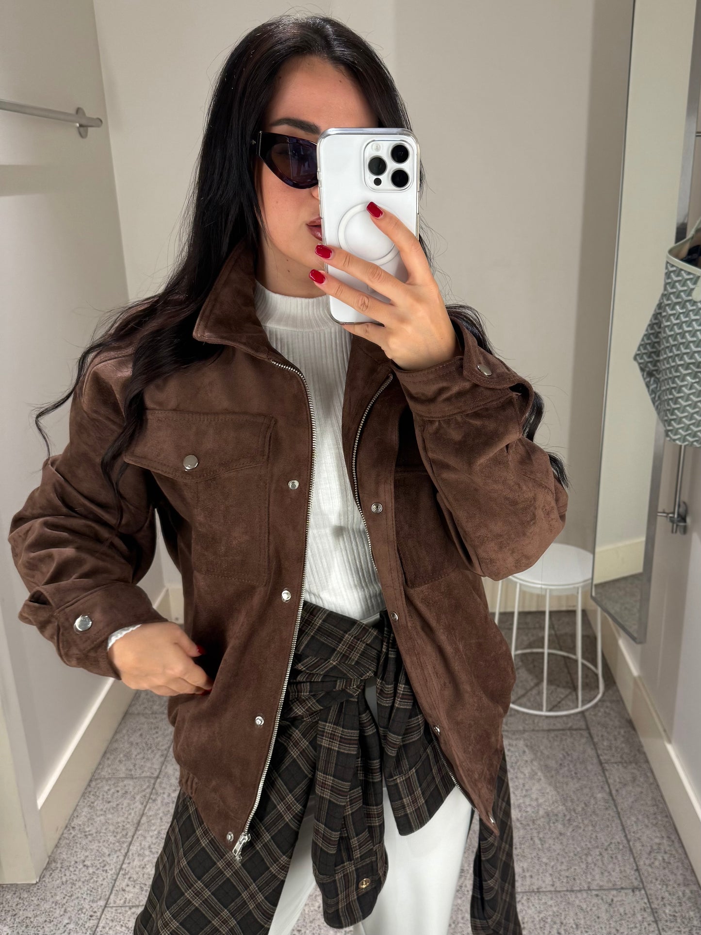 Alice Süet Kahverengi Bomber Ceket