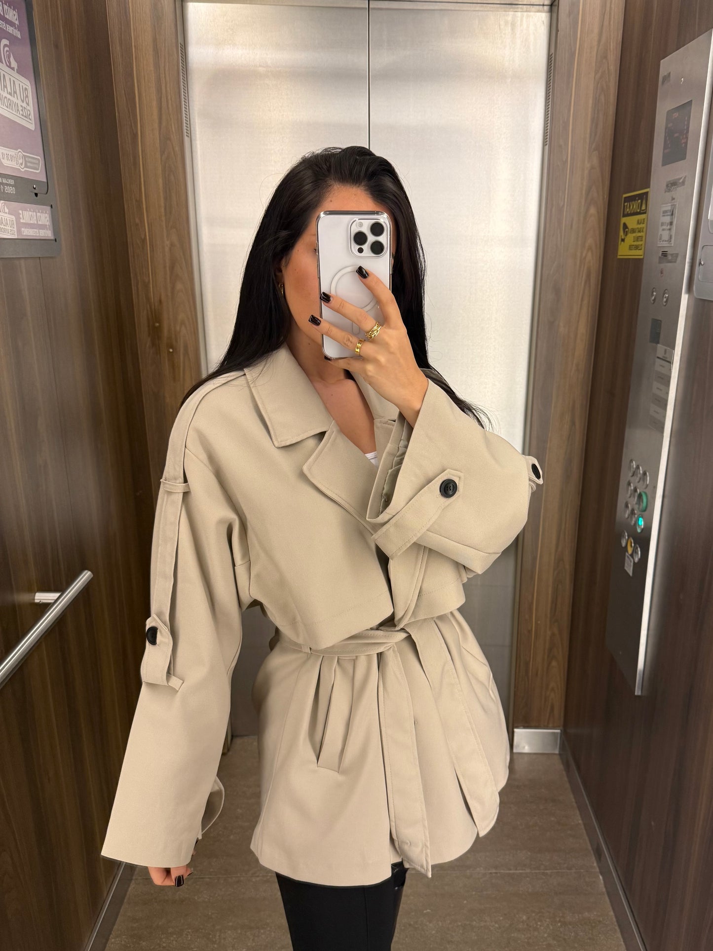 Aslı Premium Trençkot –Ekru