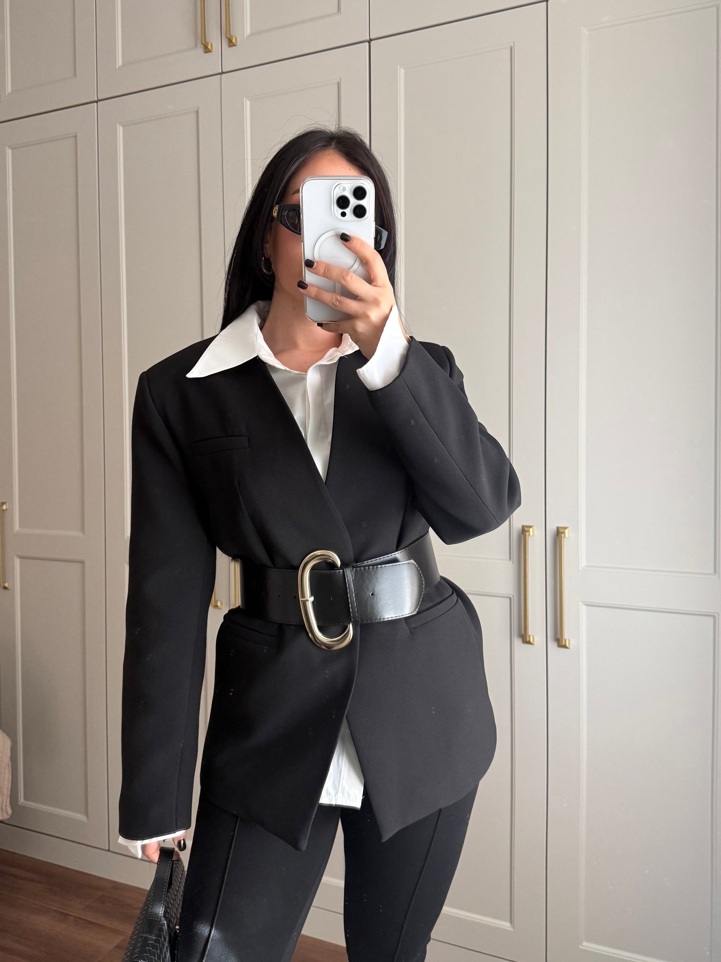 Chloe Kemerli Blazer-Siyah