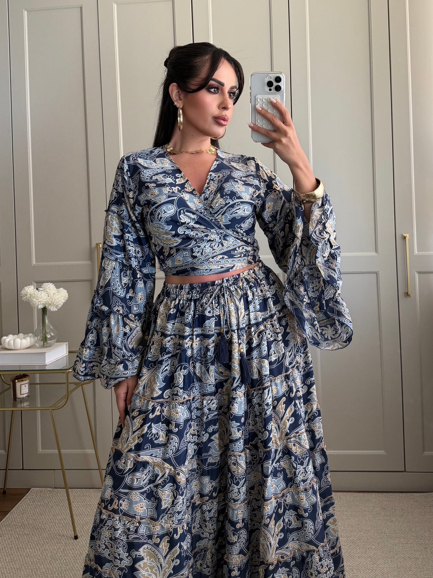 Priyanka Üst ve Etek Takımı - Lacivert
