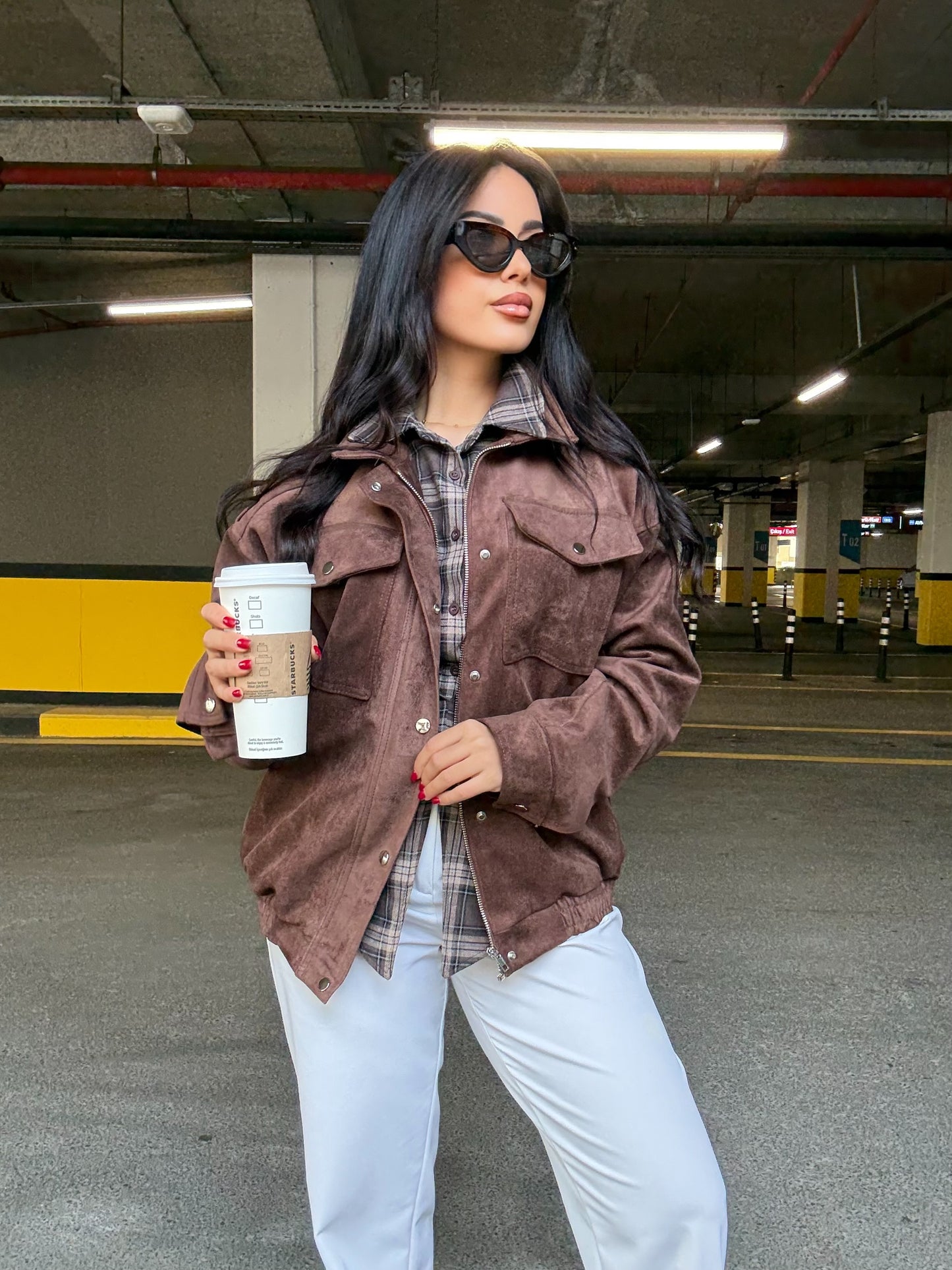 Alice Süet Kahverengi Bomber Ceket