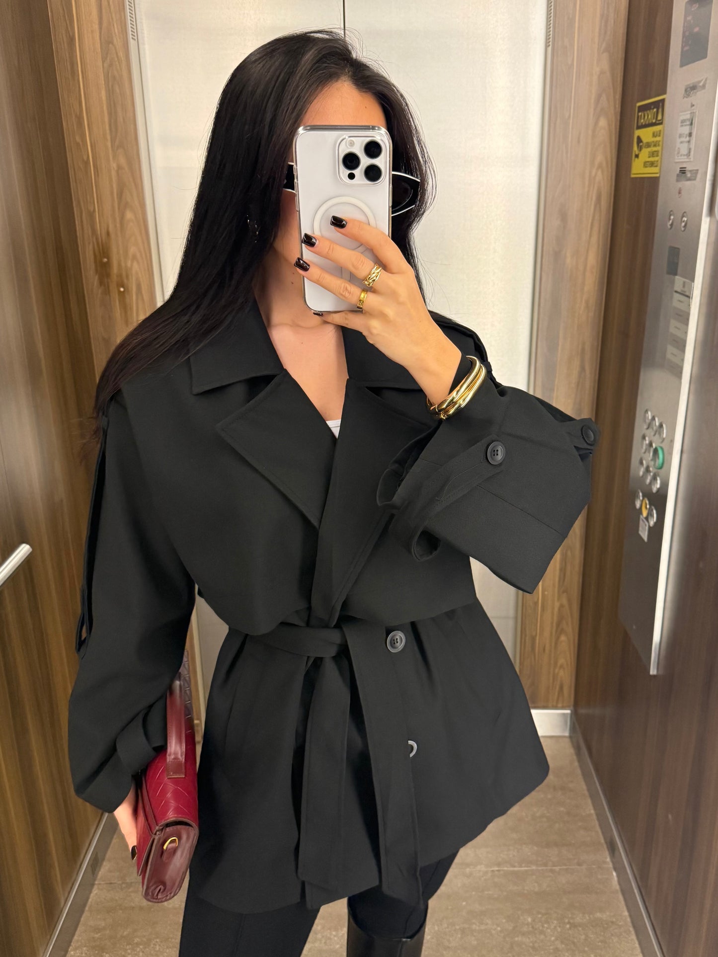Aslı Premium Trençkot –Siyah