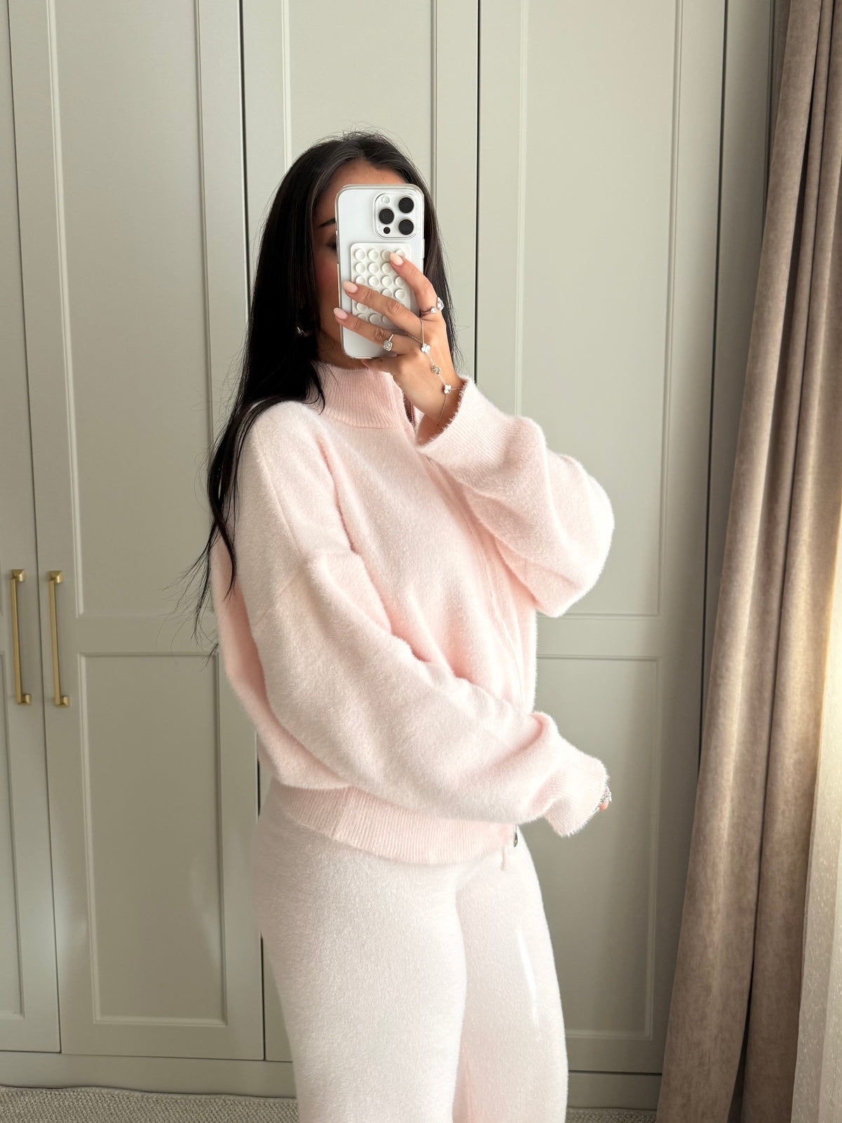 Anstasia Yumoş Çift Fermuarlı Takım-Pink