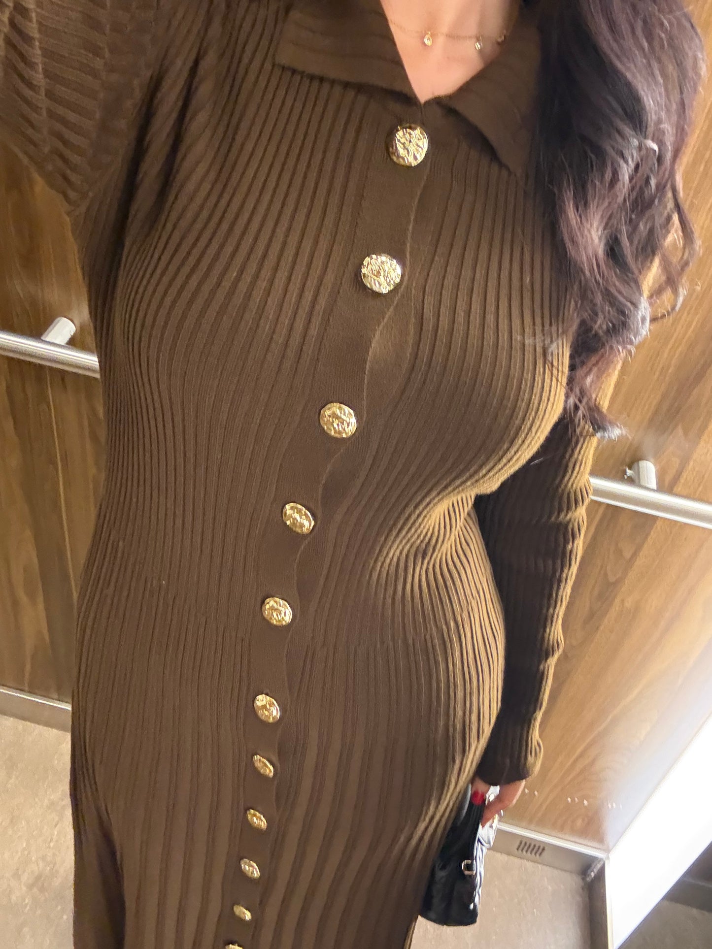 Bera Kahverengi Triko Elbise