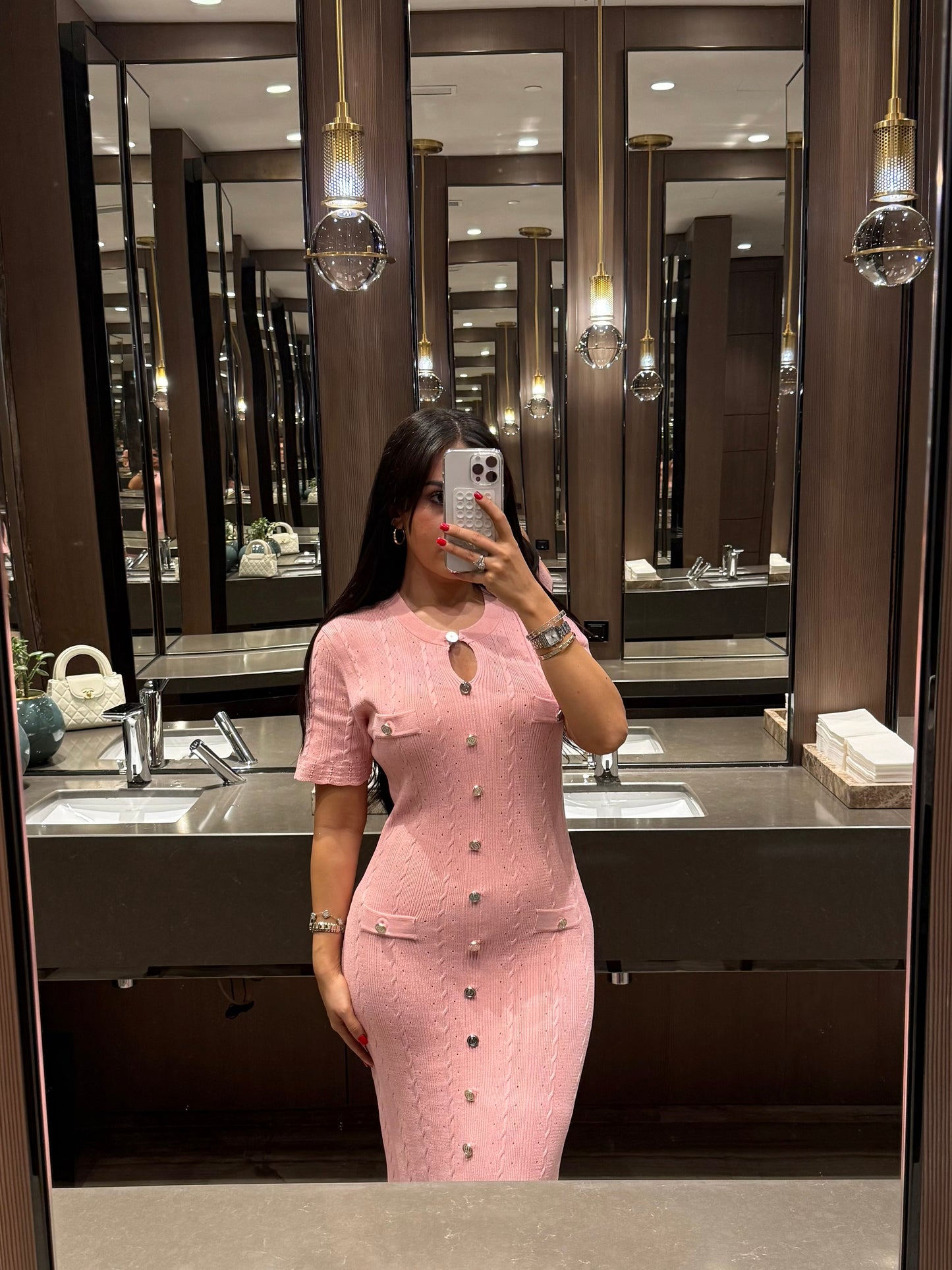 Aurora Premium Elbise - Pembe
