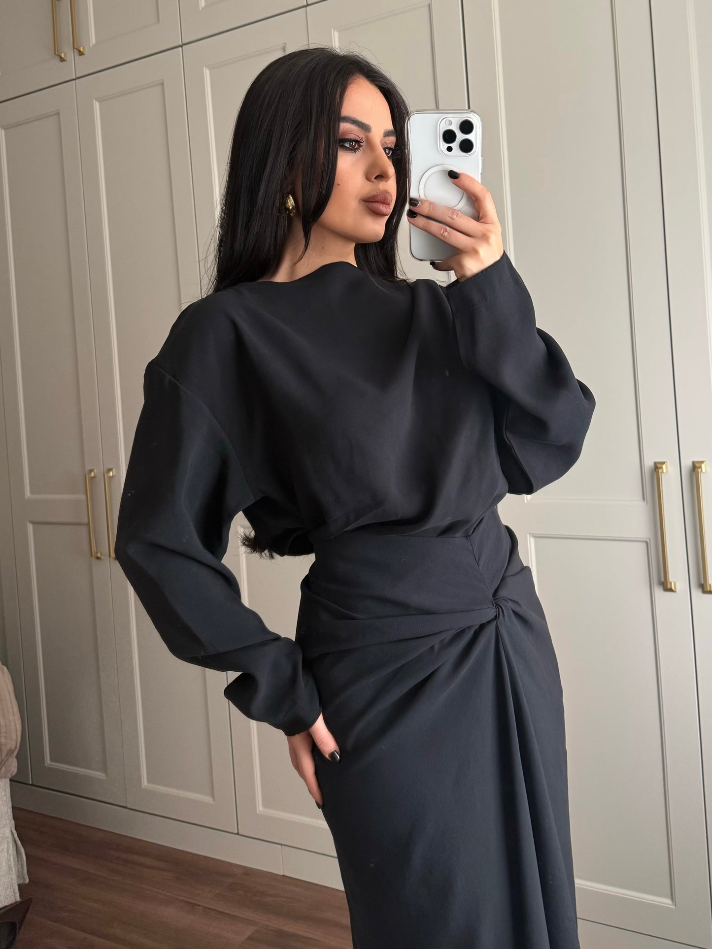 Azra etek ve üst takımı – Siyah