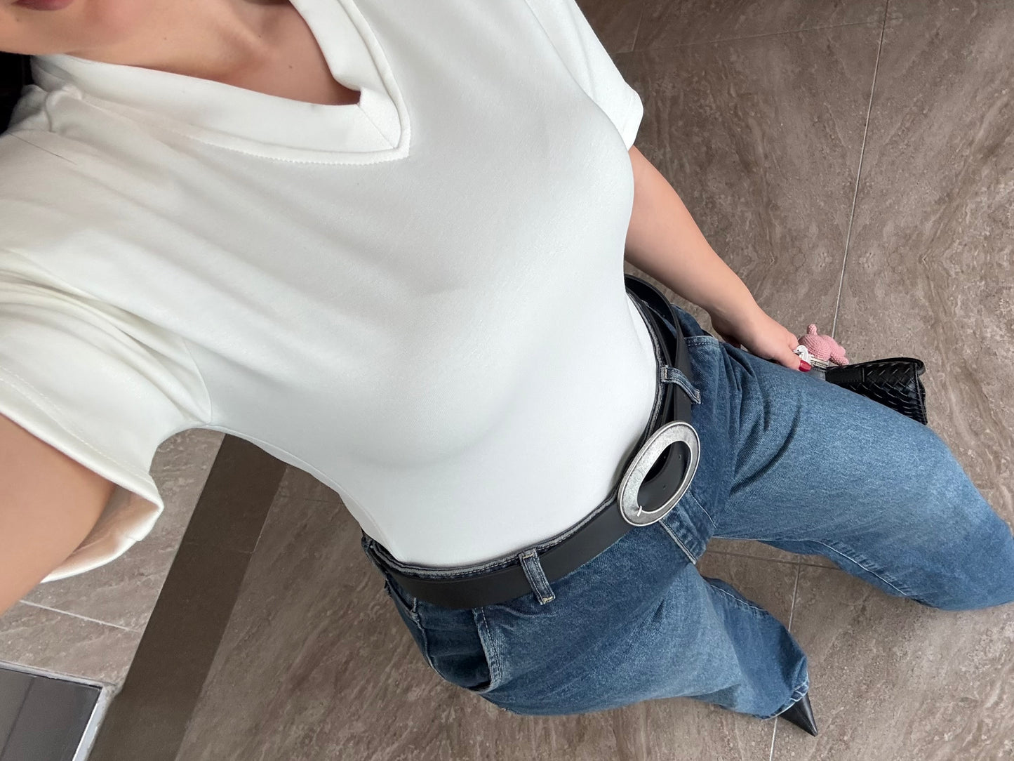 Vatkalı Bodysuit-Beyaz