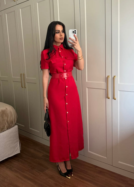 Aişa Elbise - Kırmızı