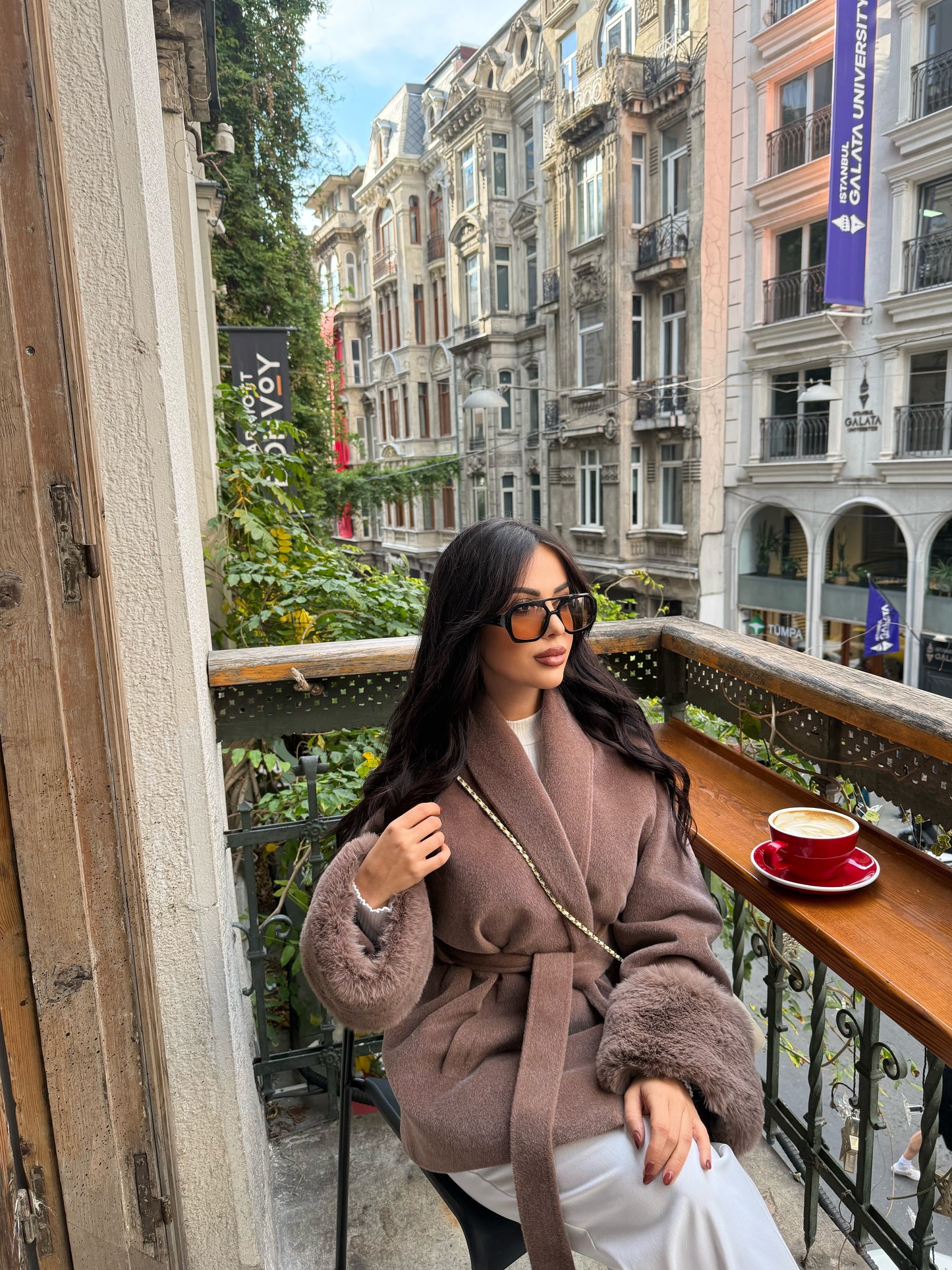 Monaco Moka Premium Kürklü Kaban