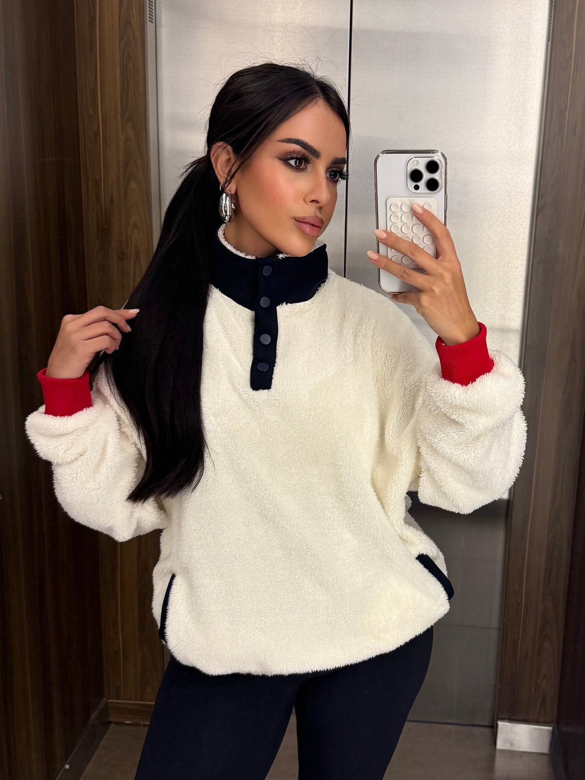 Luna Ayıcık Nakışlı Peluş Sweatshirt