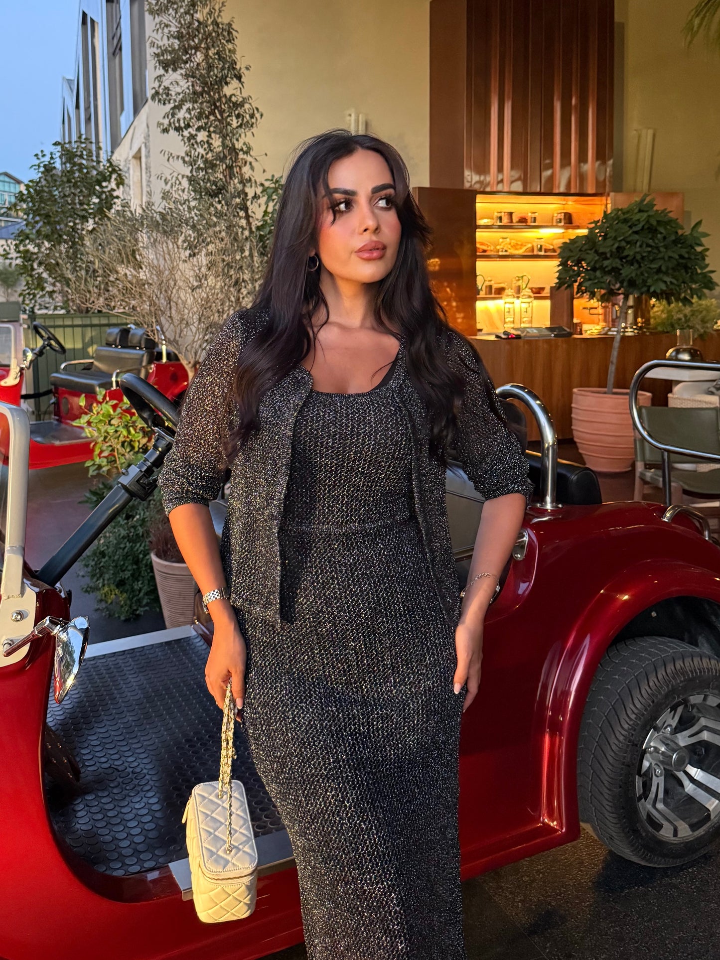 Angelina Hırka ve Elbise Takımı – Tam Astarlı-Siyah