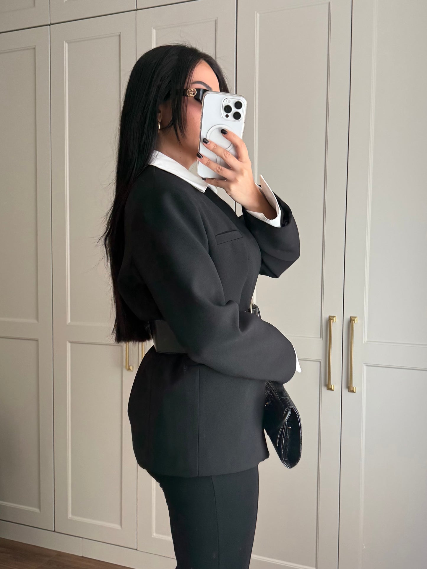 Chloe Kemerli Blazer-Siyah