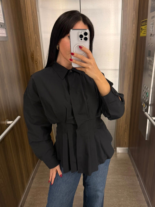 Ella Siyah Korse Gömlek