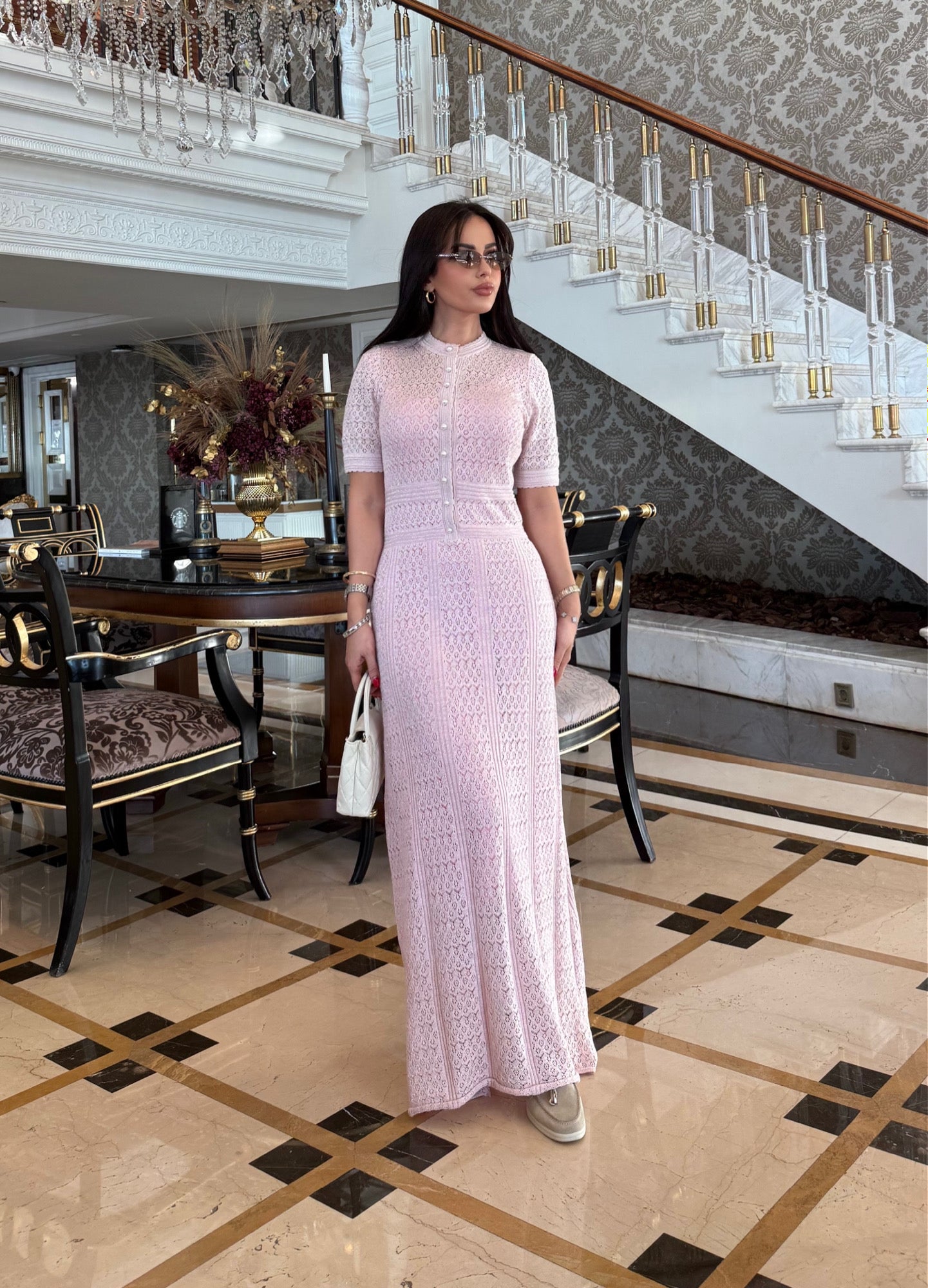Amoura Elbise - Pembe