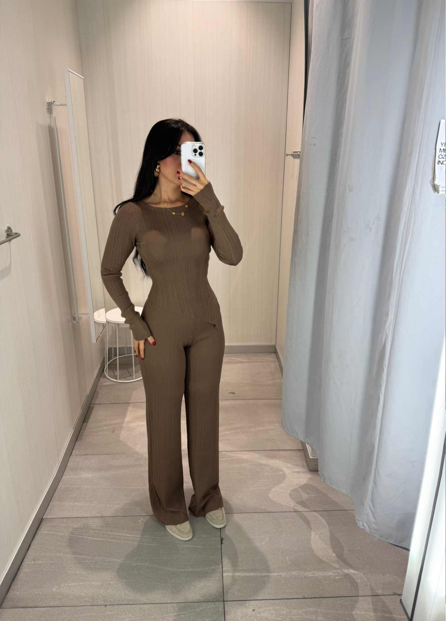 Amina Açık kahverengi Triko Takım