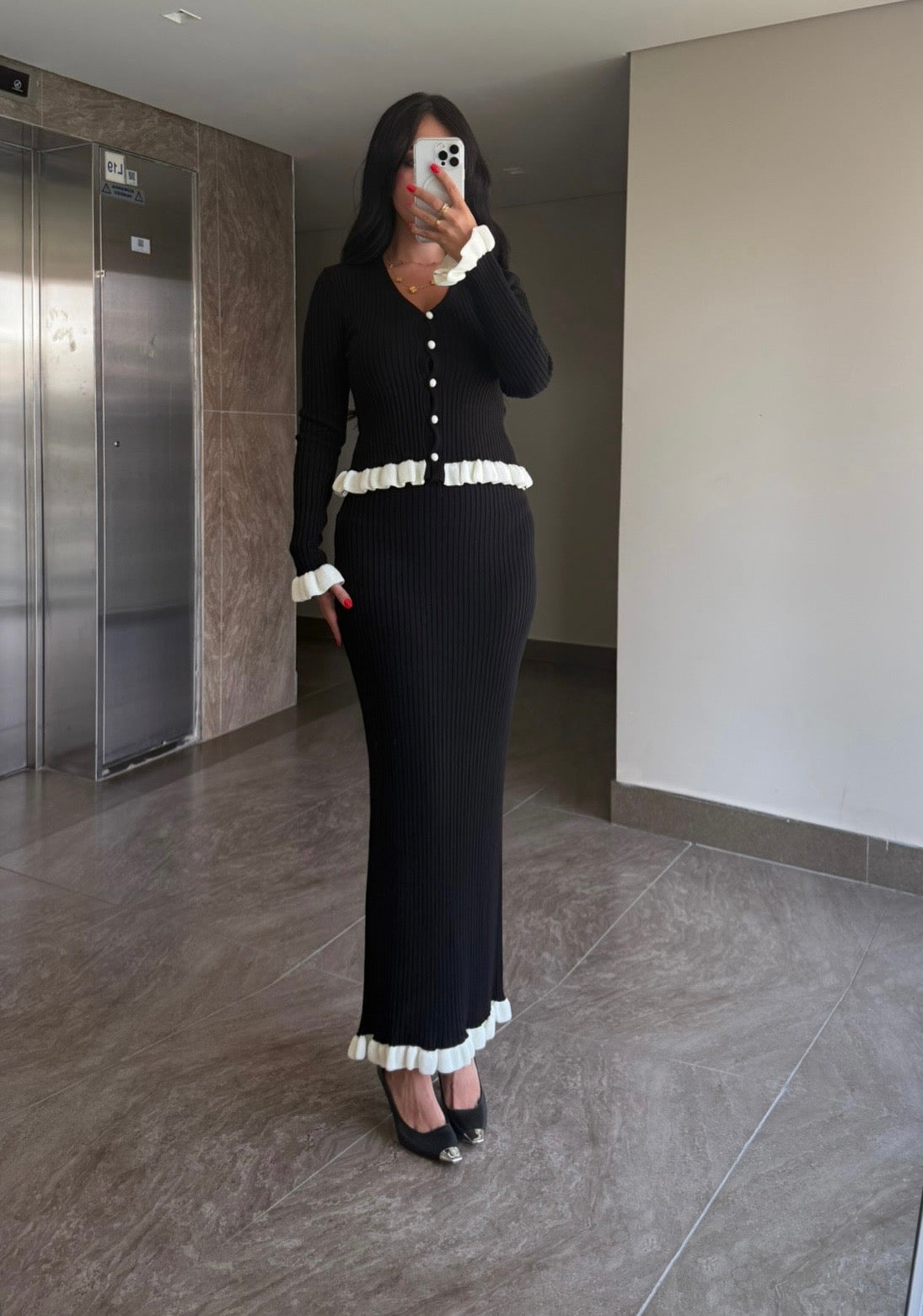 Lily Siyah Triko Takım