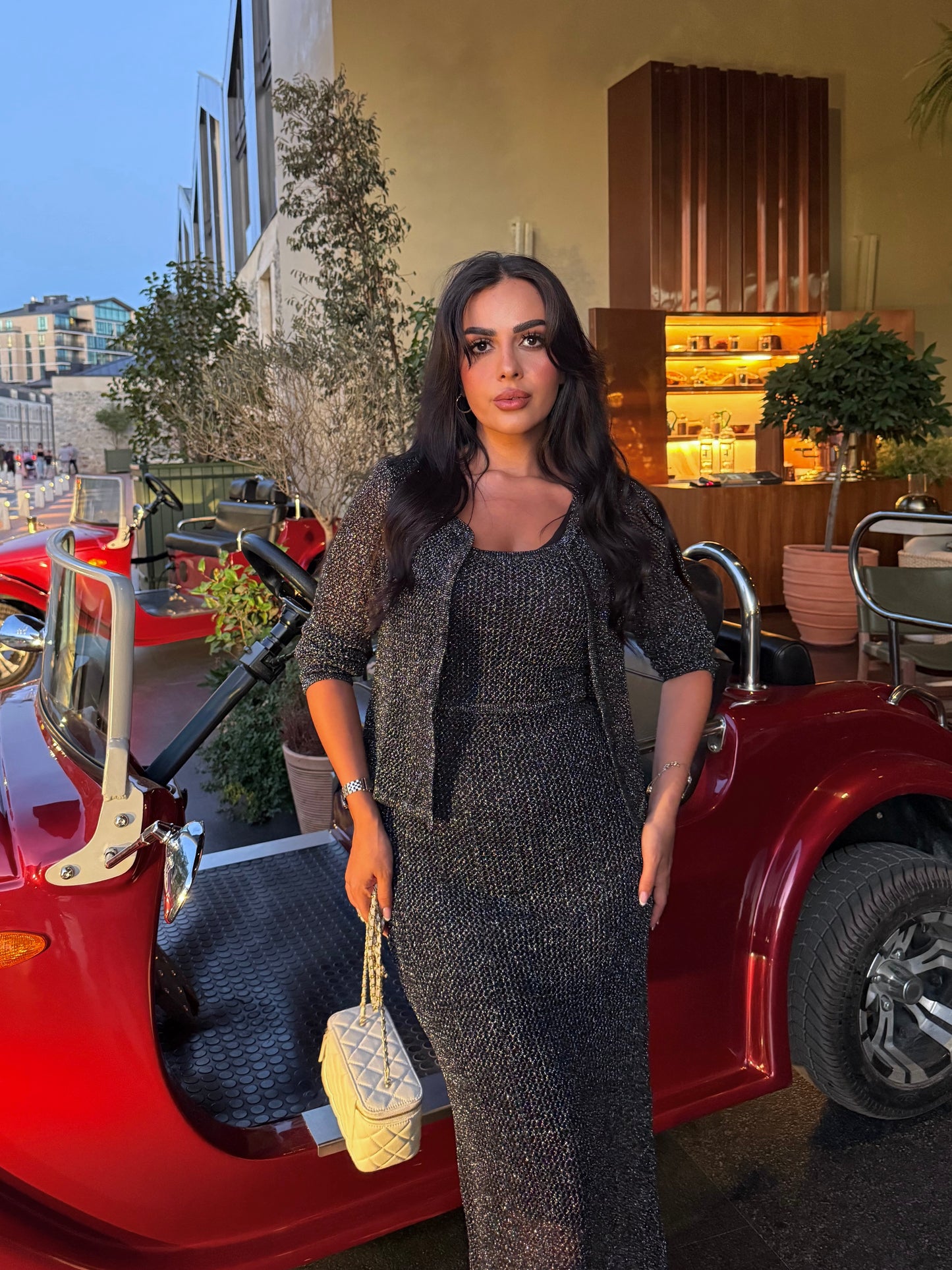 Angelina Hırka ve Elbise Takımı – Tam Astarlı-Siyah