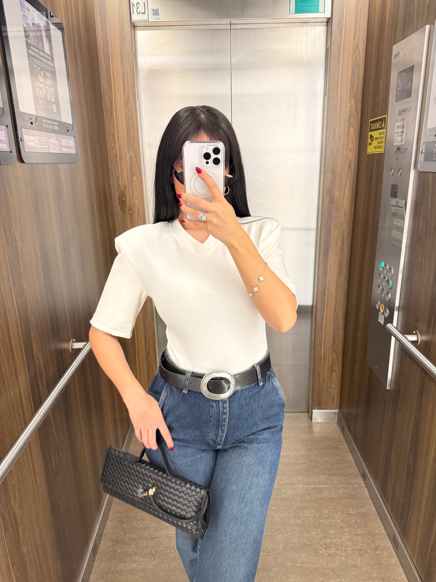 Vatkalı Bodysuit-Beyaz