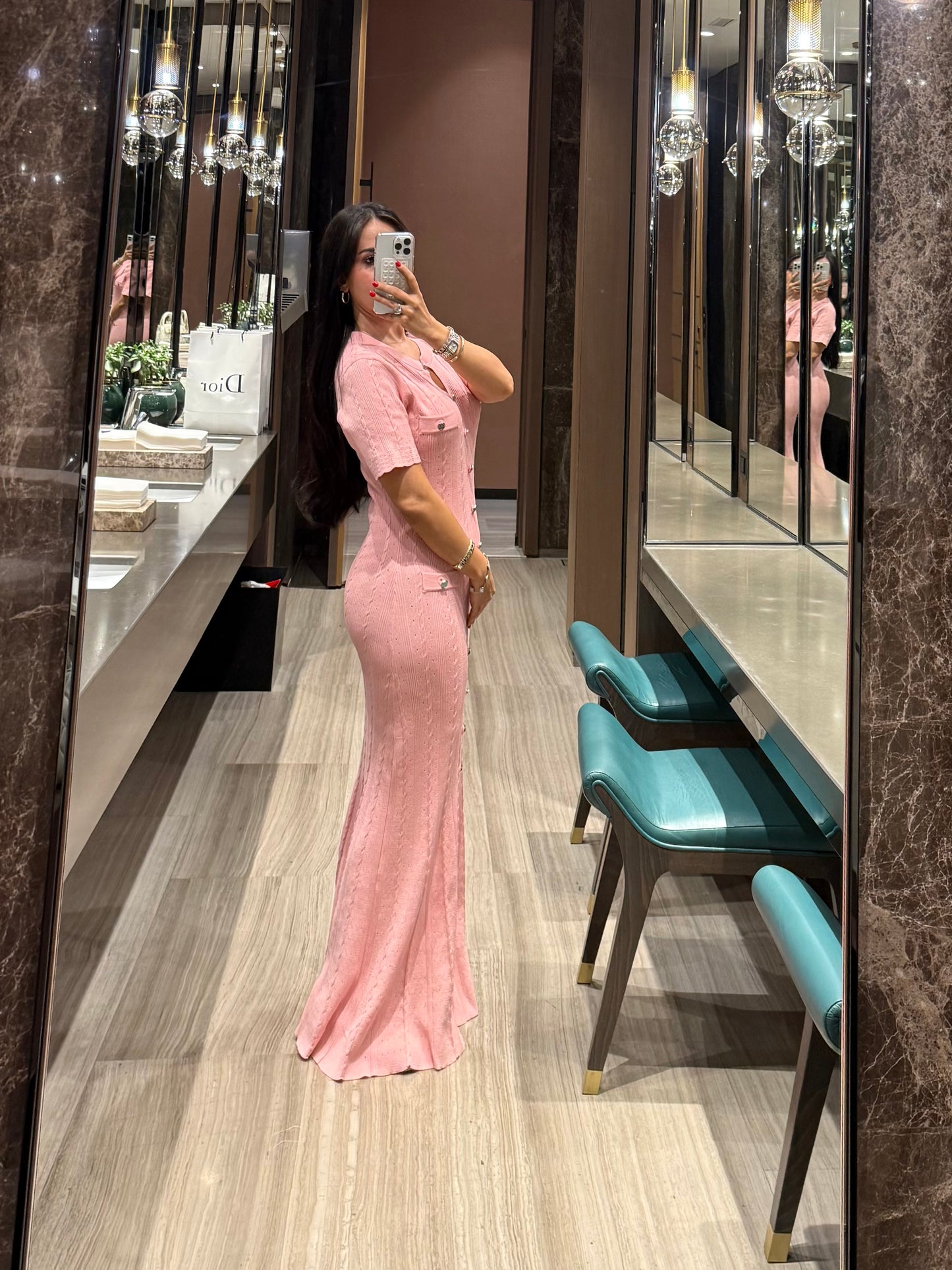 Aurora Premium Elbise - Pembe