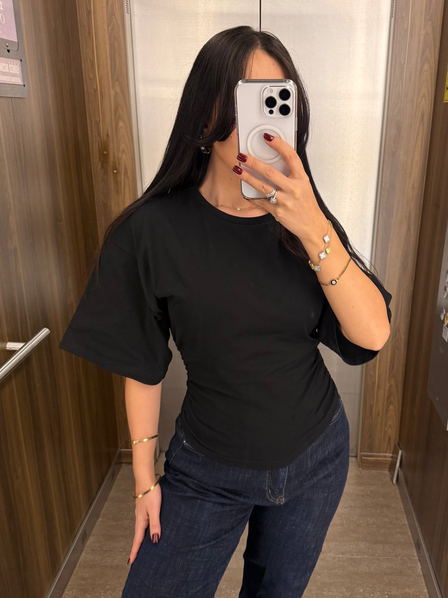 Alice Basic Korse Tişört – Siyah