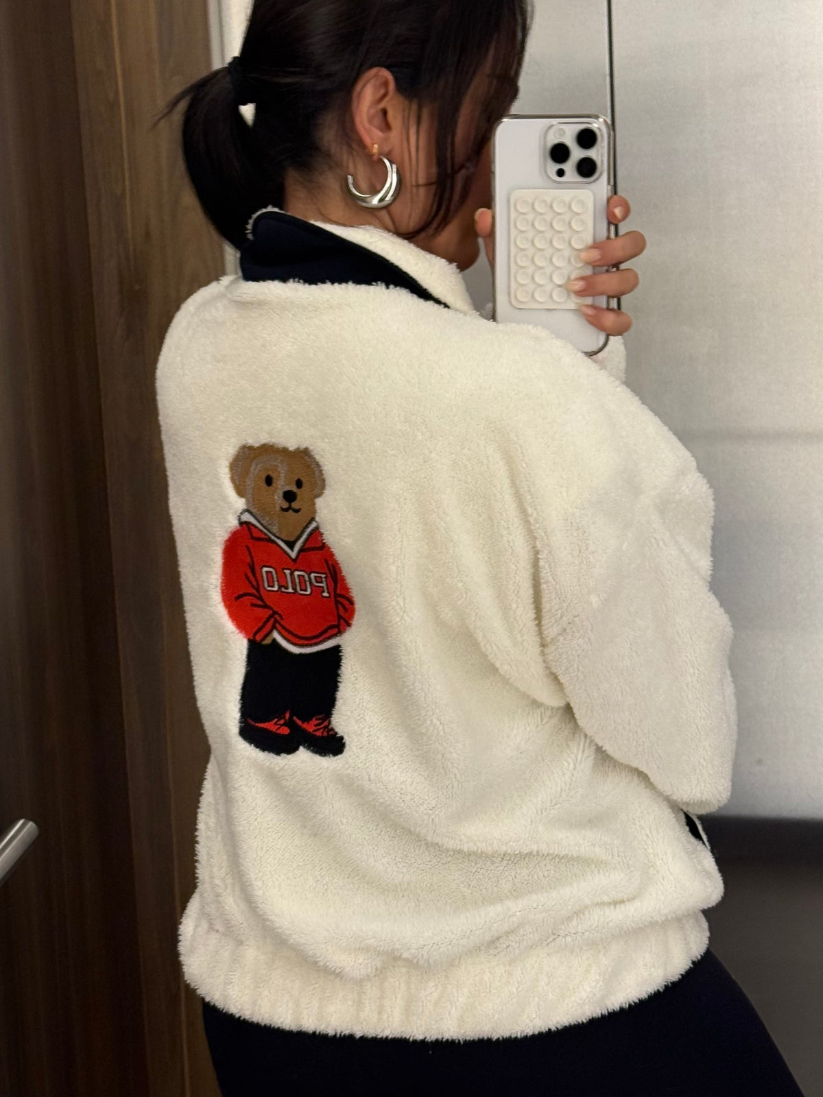 Luna Ayıcık Nakışlı Peluş Sweatshirt