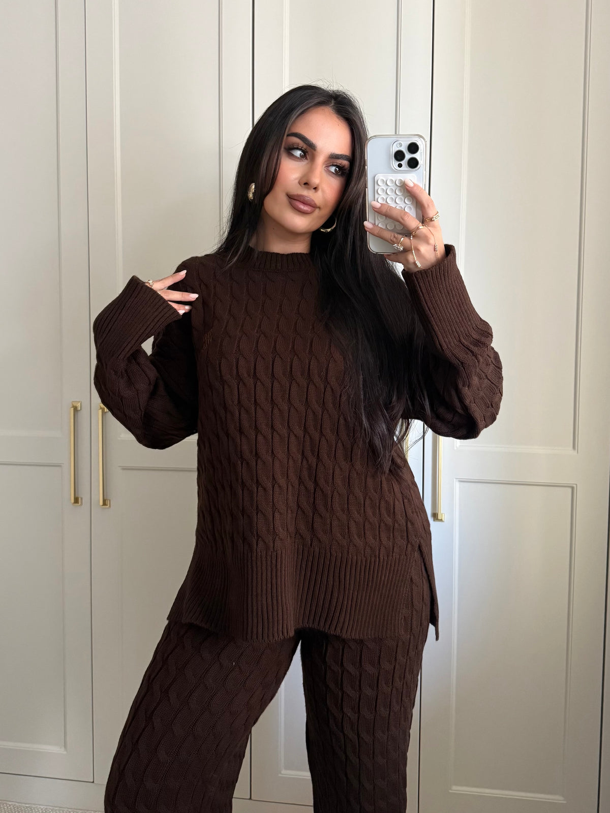 Chloe Triko Takım-Kahverengi