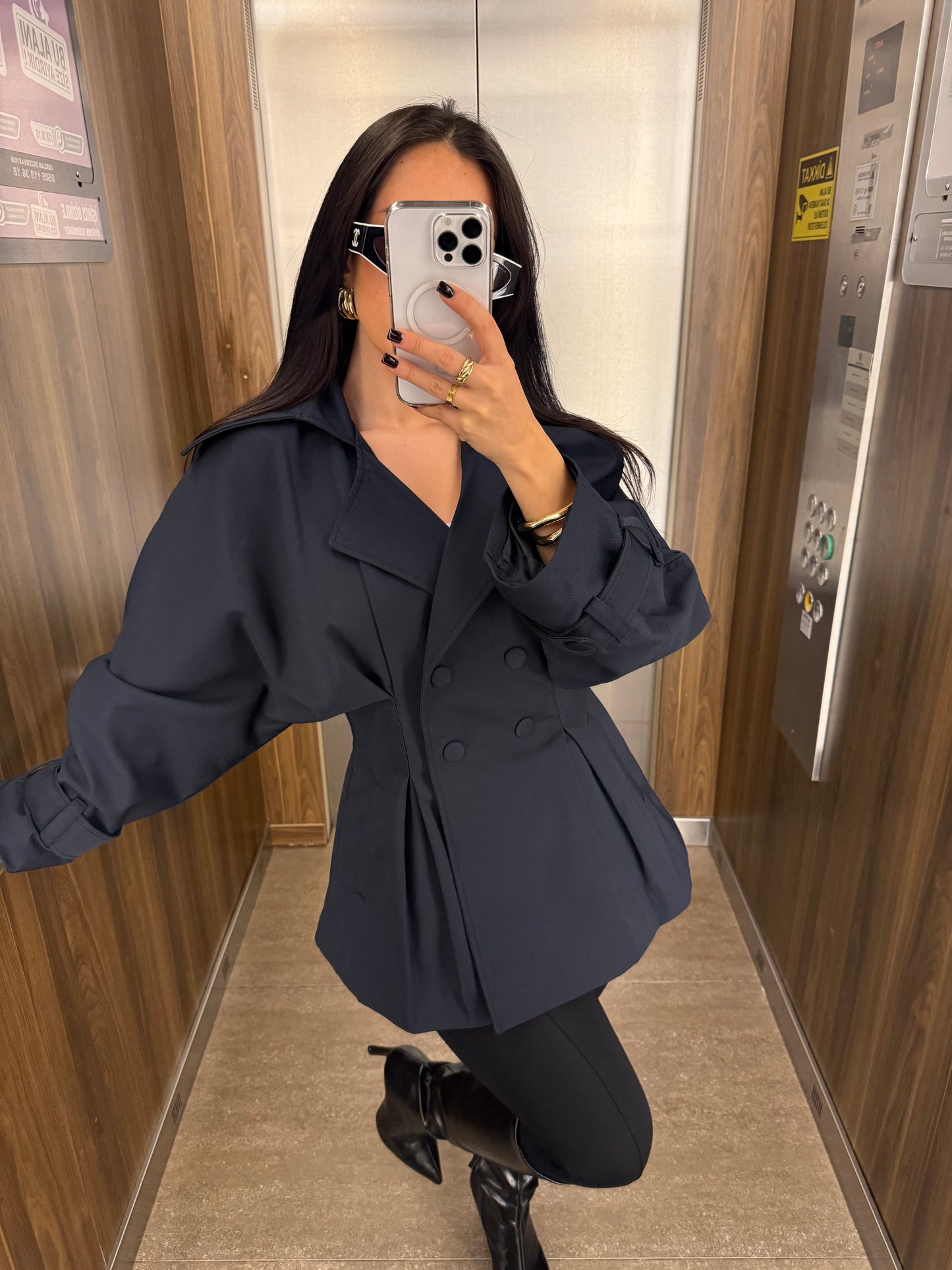 Amanda Premium Trençkot –Lacivert