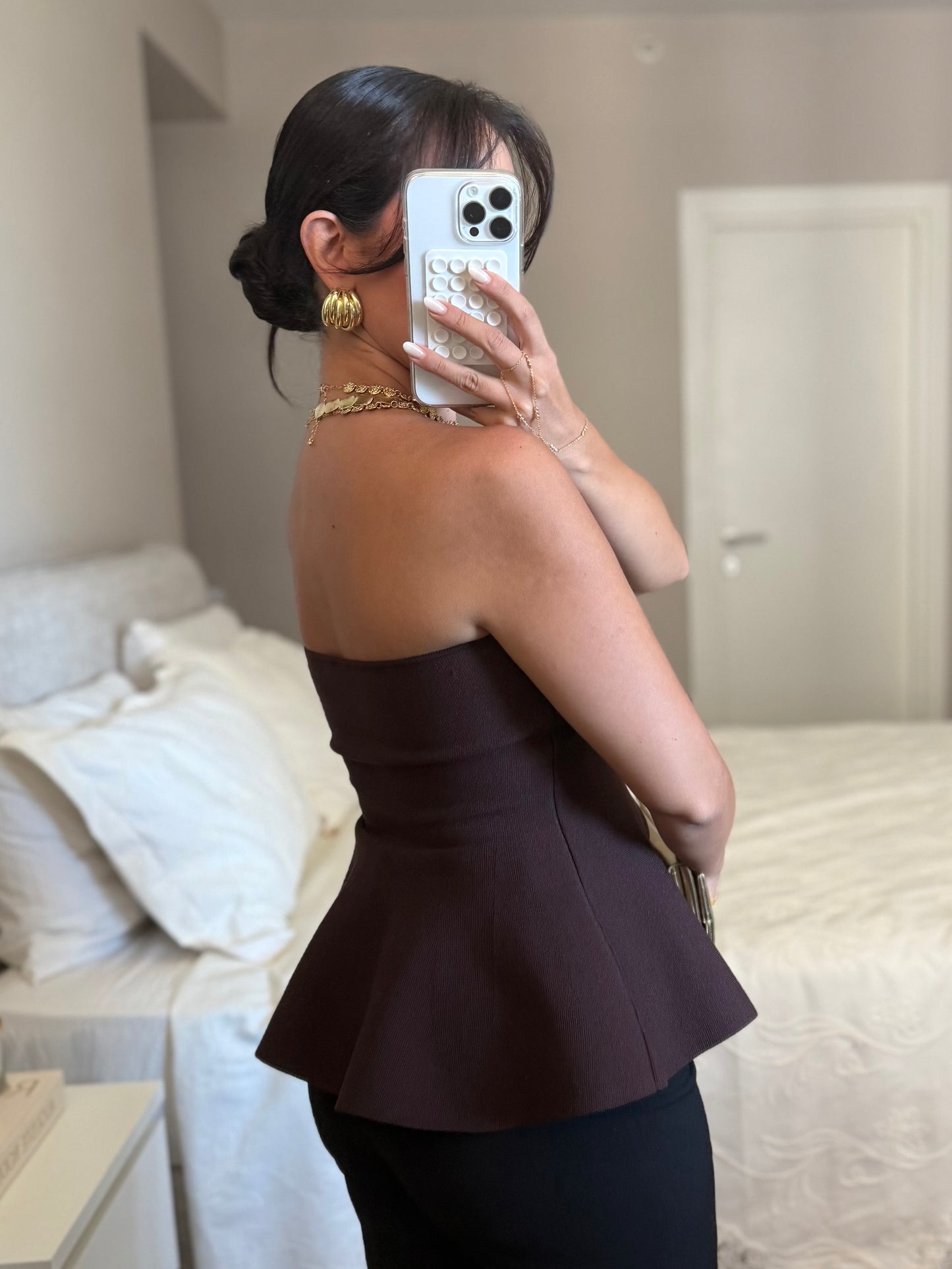 Beyza Triko Bluz – Kahverengi