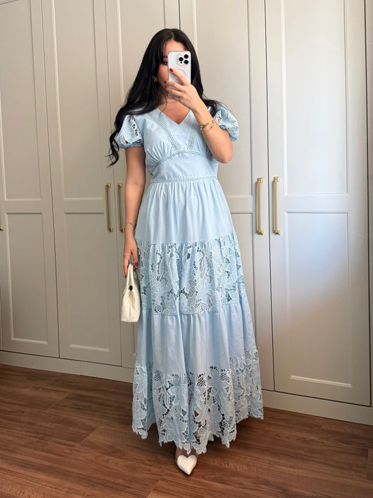 Hazel Bahar Elbisesi - Mavi