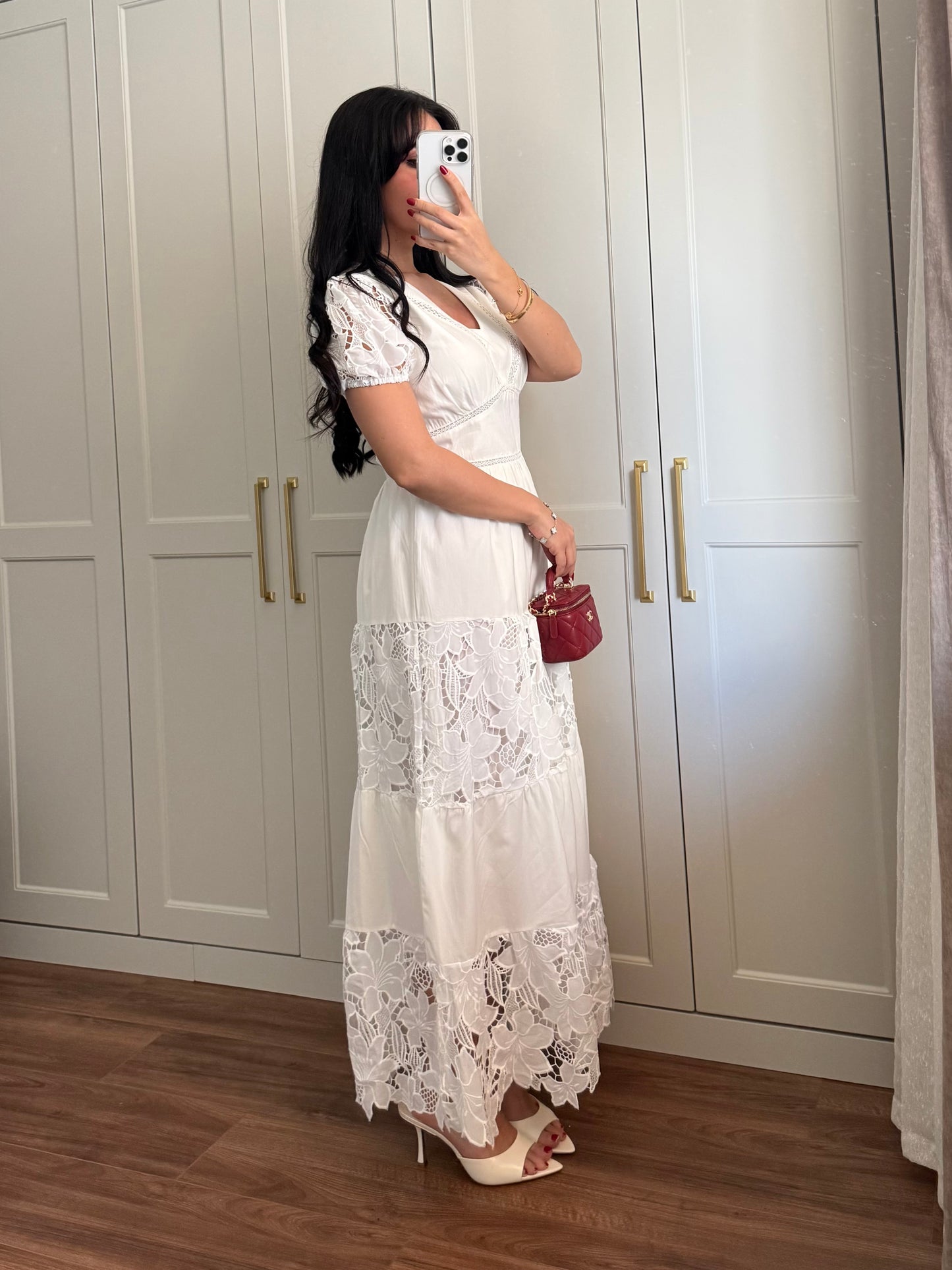 Hazel Bahar Elbisesi - beyaz