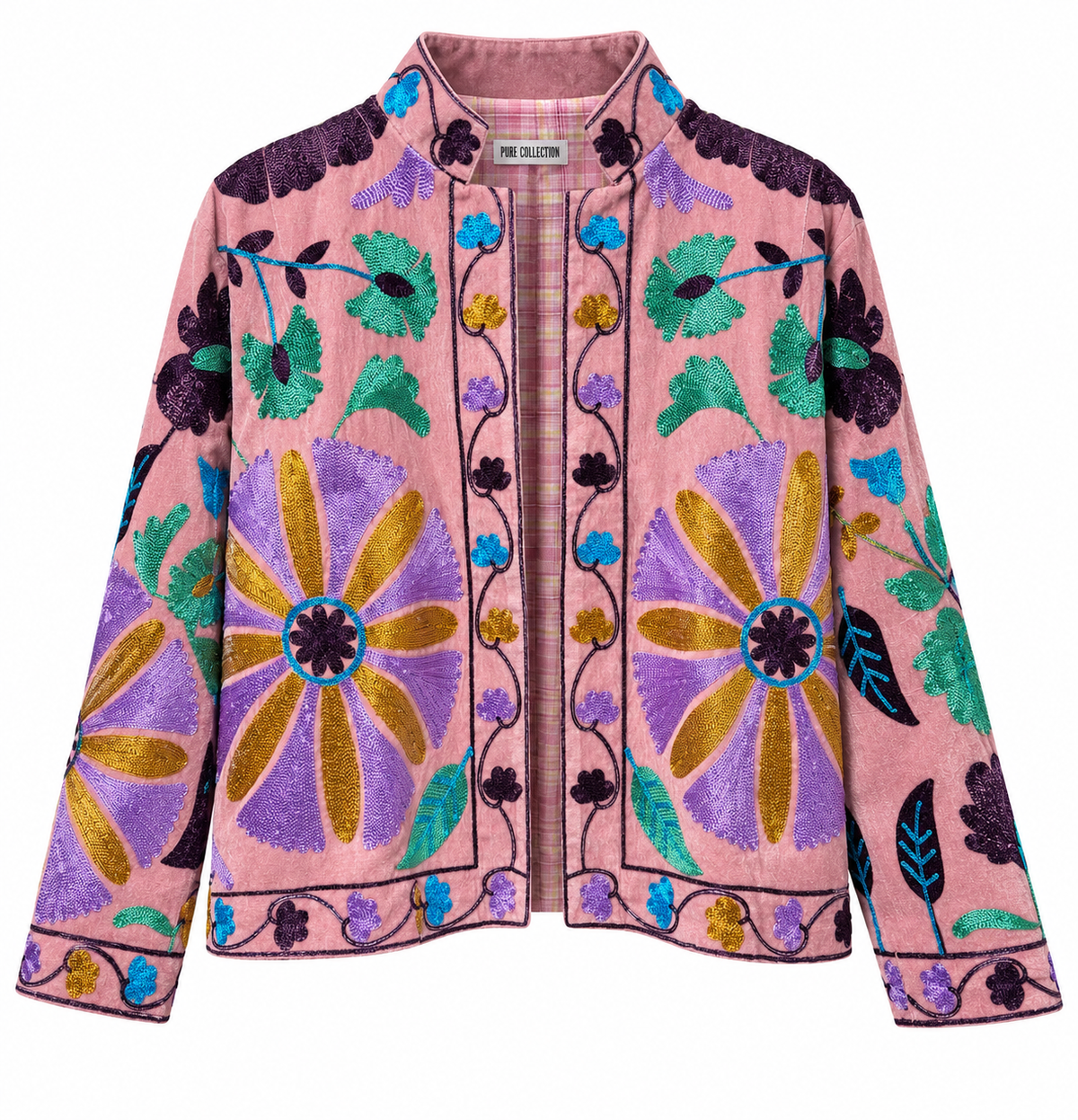 Atina Kadife Premium Ceket -Pembe