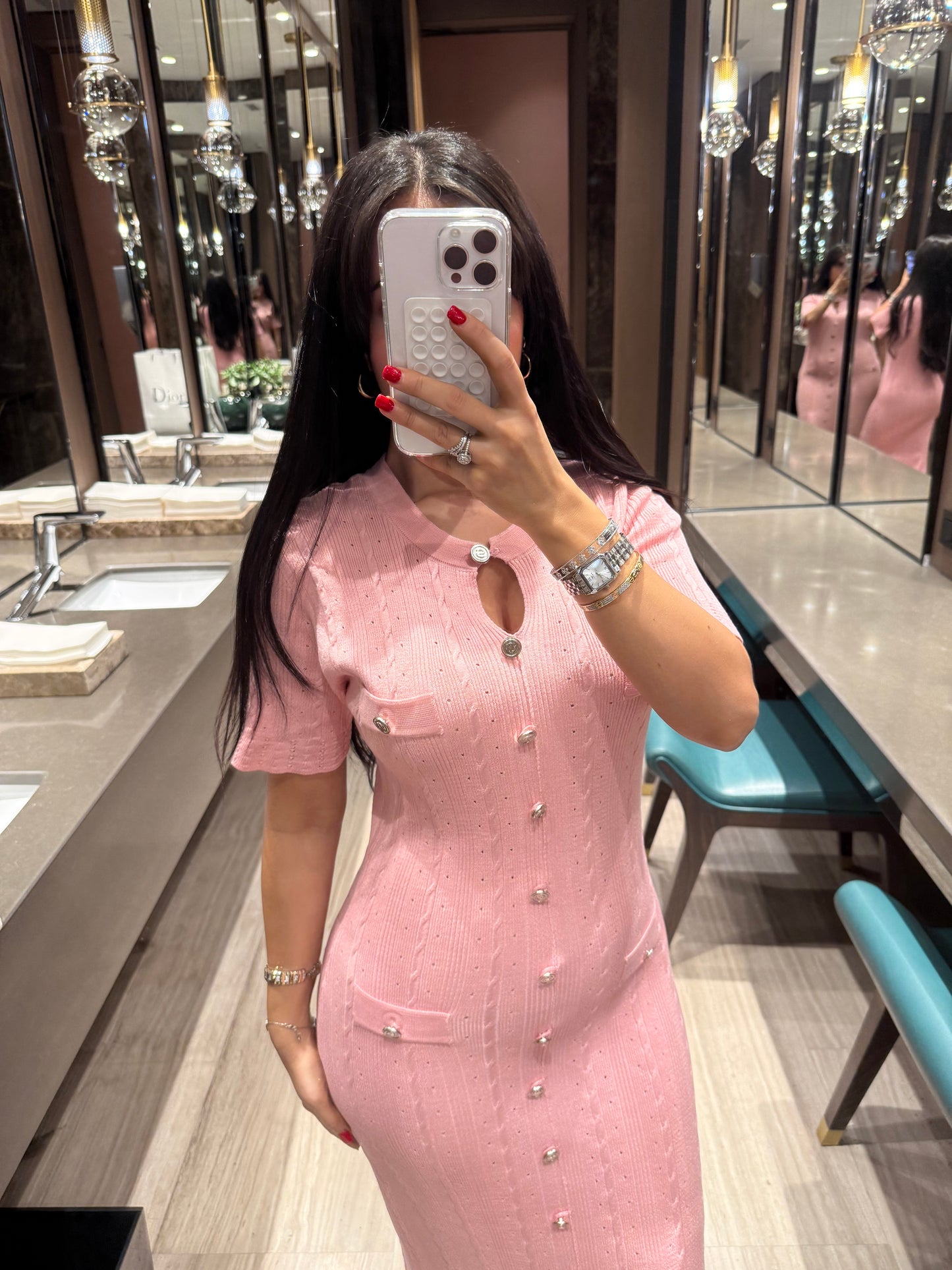 Aurora Premium Elbise - Pembe