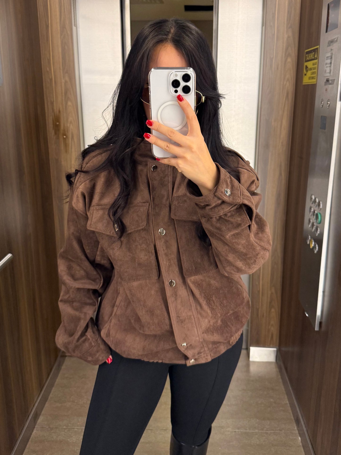 Alice Süet Kahverengi Bomber Ceket