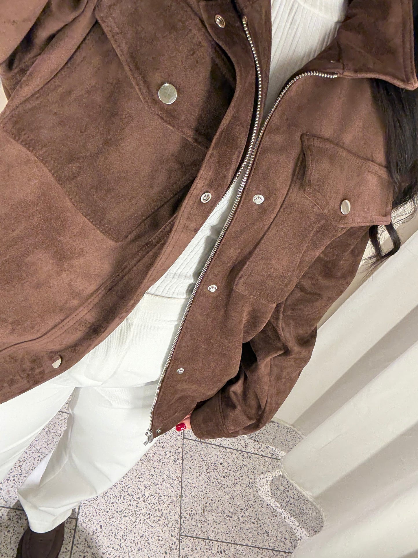 Alice Süet Kahverengi Bomber Ceket