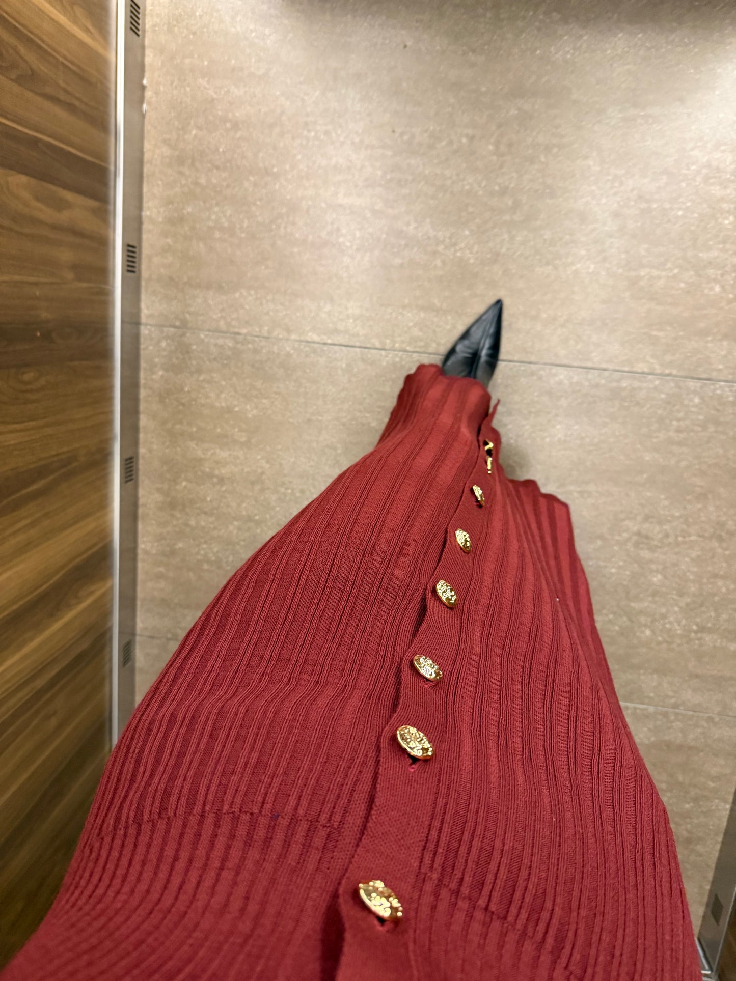 Bera Bordo Triko Elbise