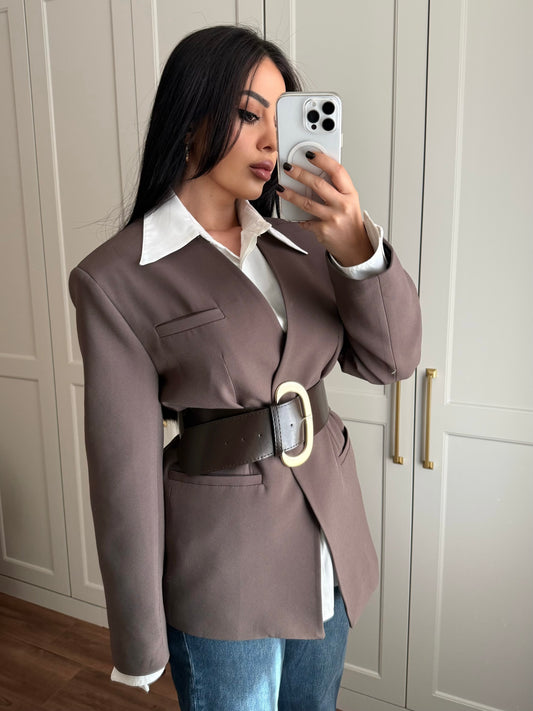 Chloe Kemerli Blazer-kahverengi