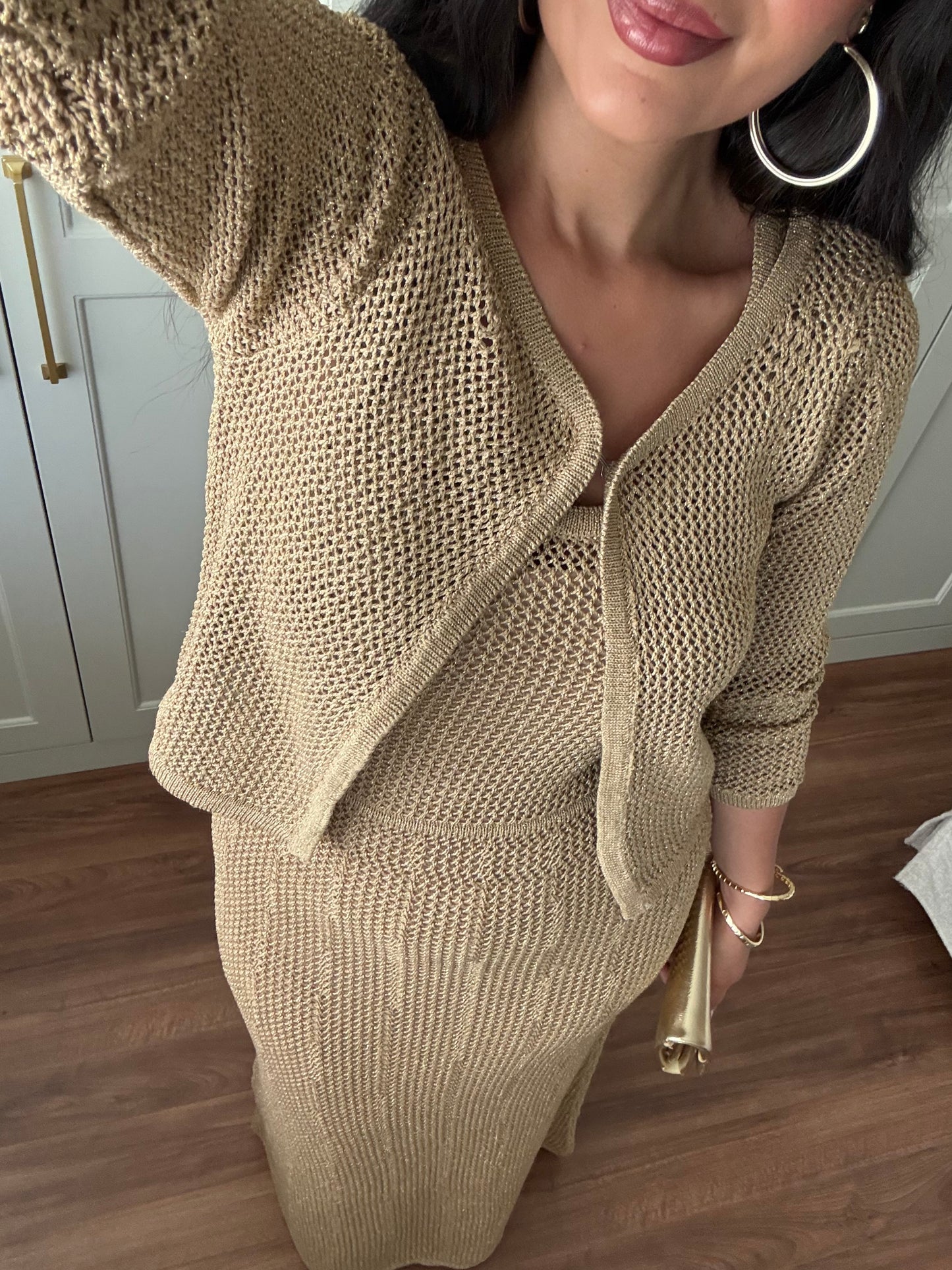 Angelina Hırka ve Elbise Takımı – Tam Astarlı-Nude