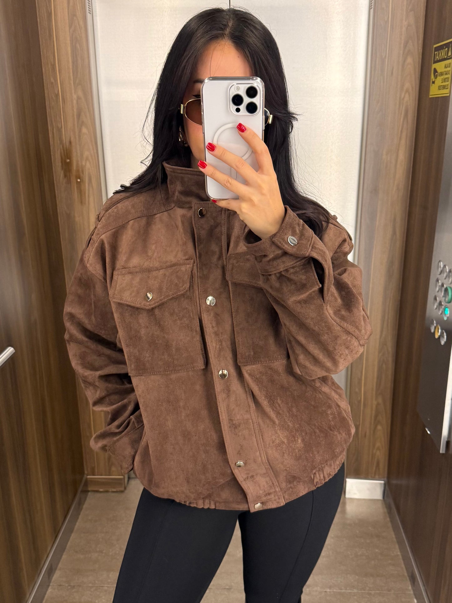 Alice Süet Kahverengi Bomber Ceket