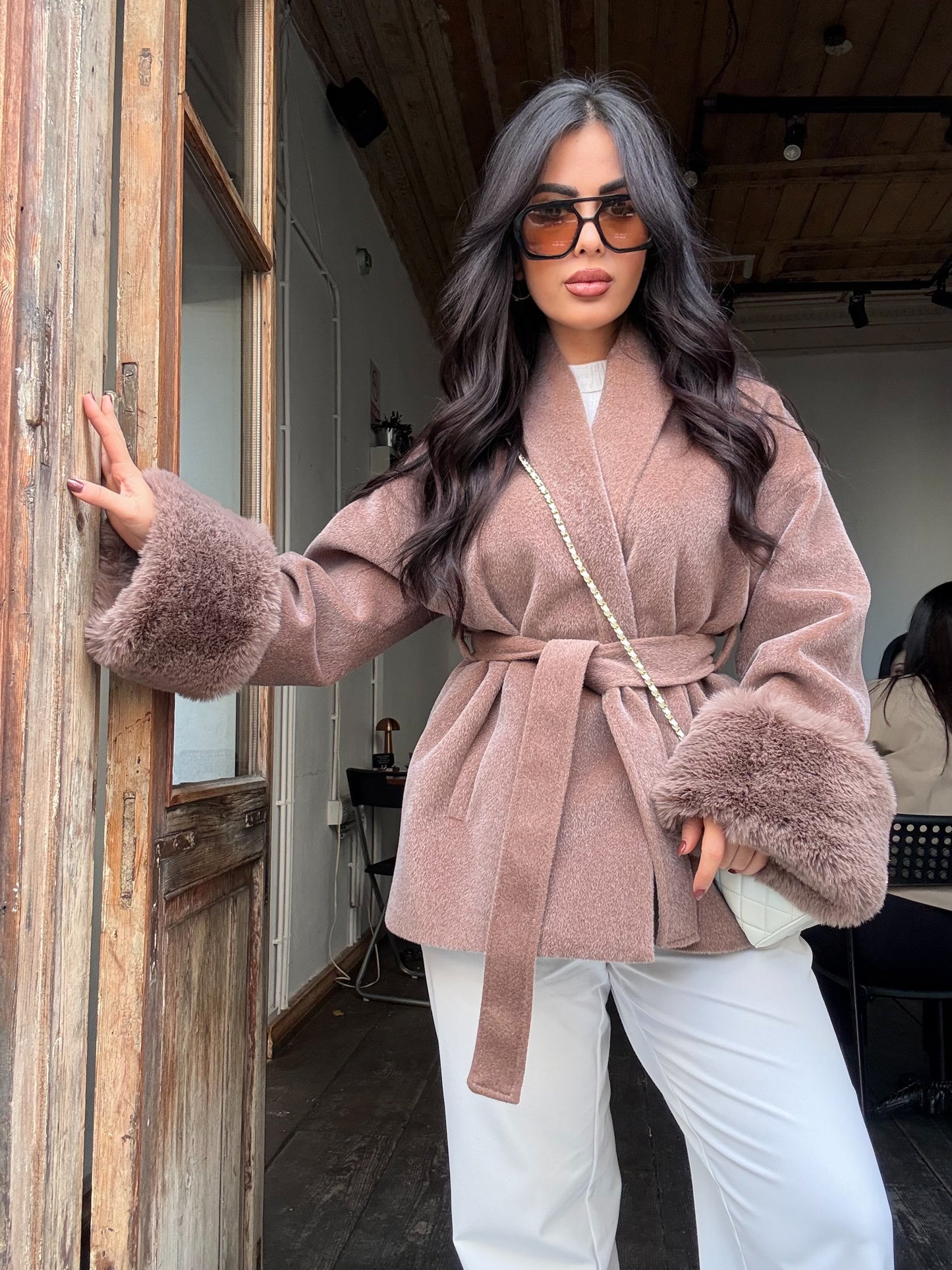 Monaco Moka Premium Kürklü Kaban