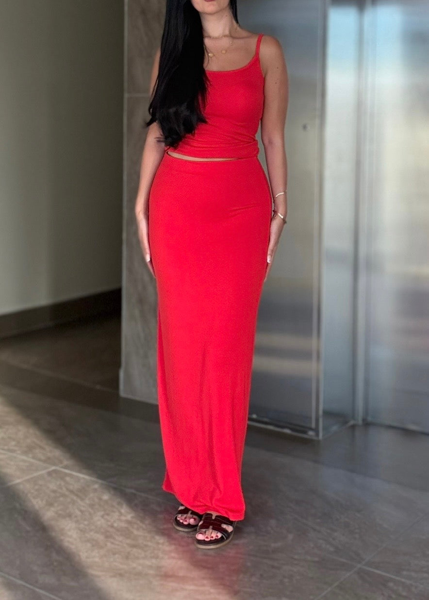 Zaya Kırmızı Etek Ve Üst Takım