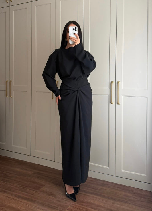 Azra etek ve üst takımı – Siyah