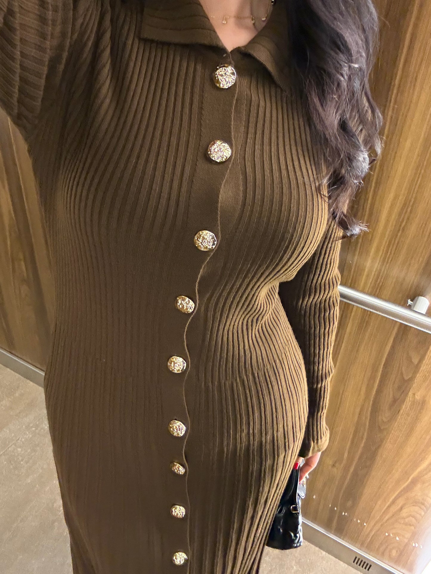 Bera Kahverengi Triko Elbise