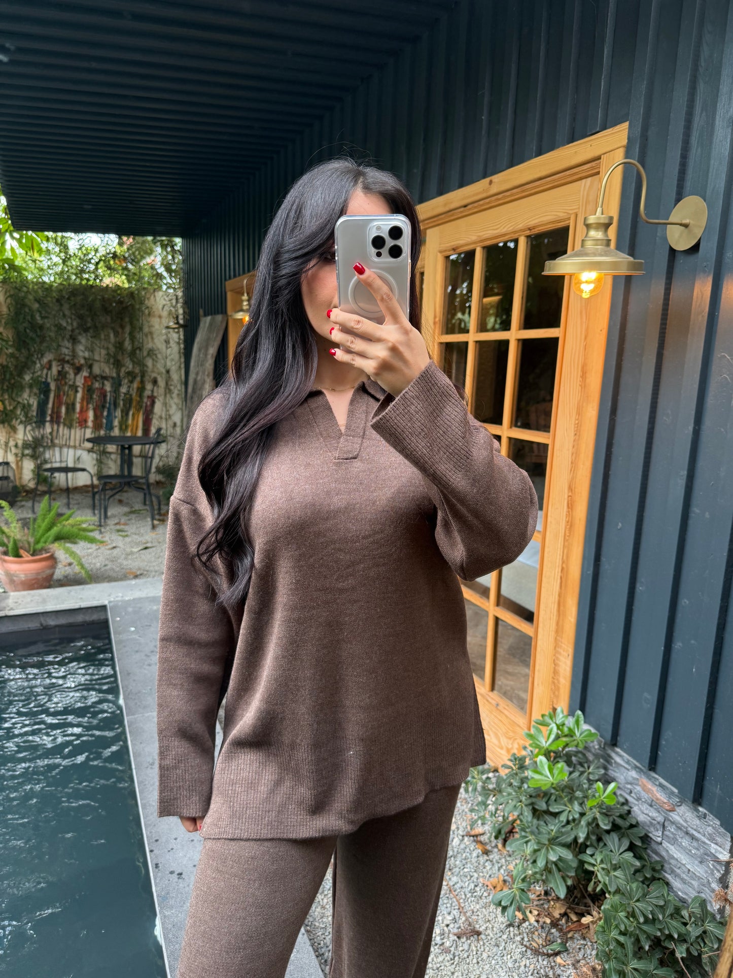 Brea Kahverengi Basic Triko Takım