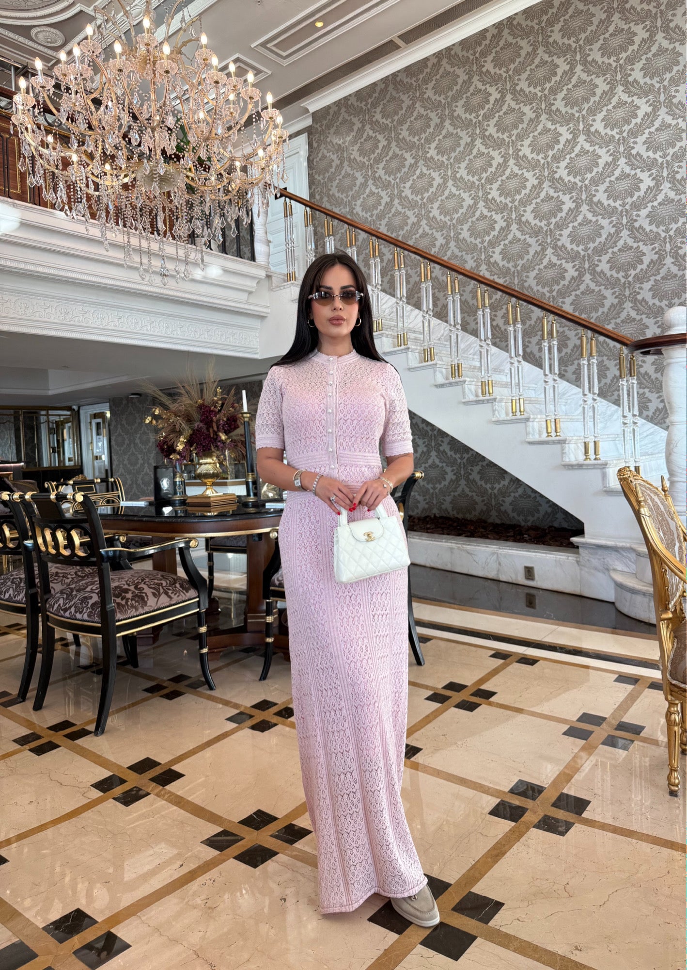 Amoura Elbise - Pembe