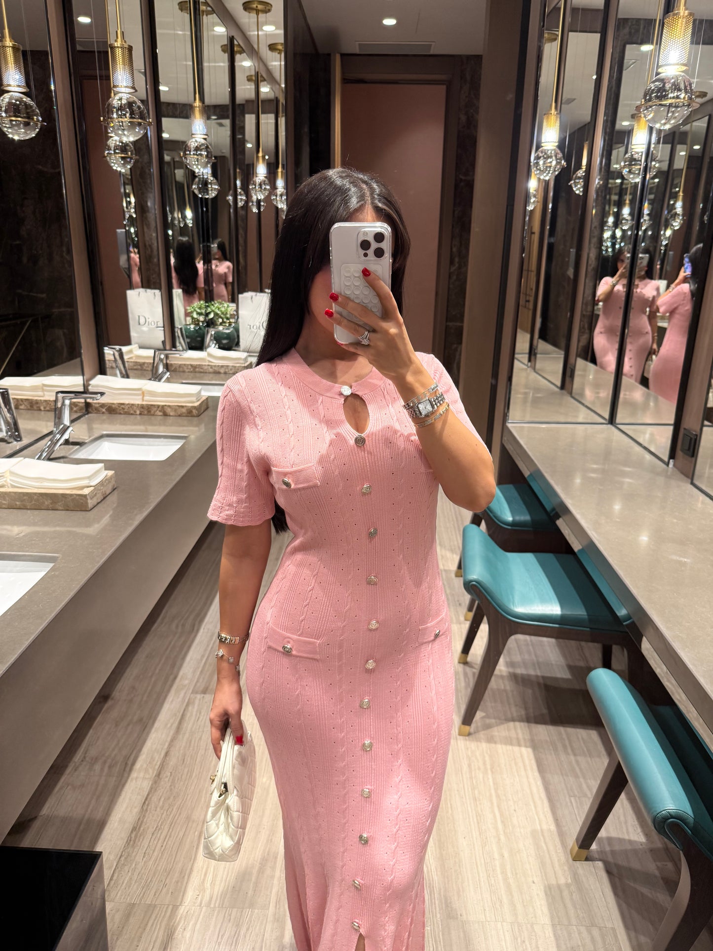 Aurora Premium Elbise - Pembe