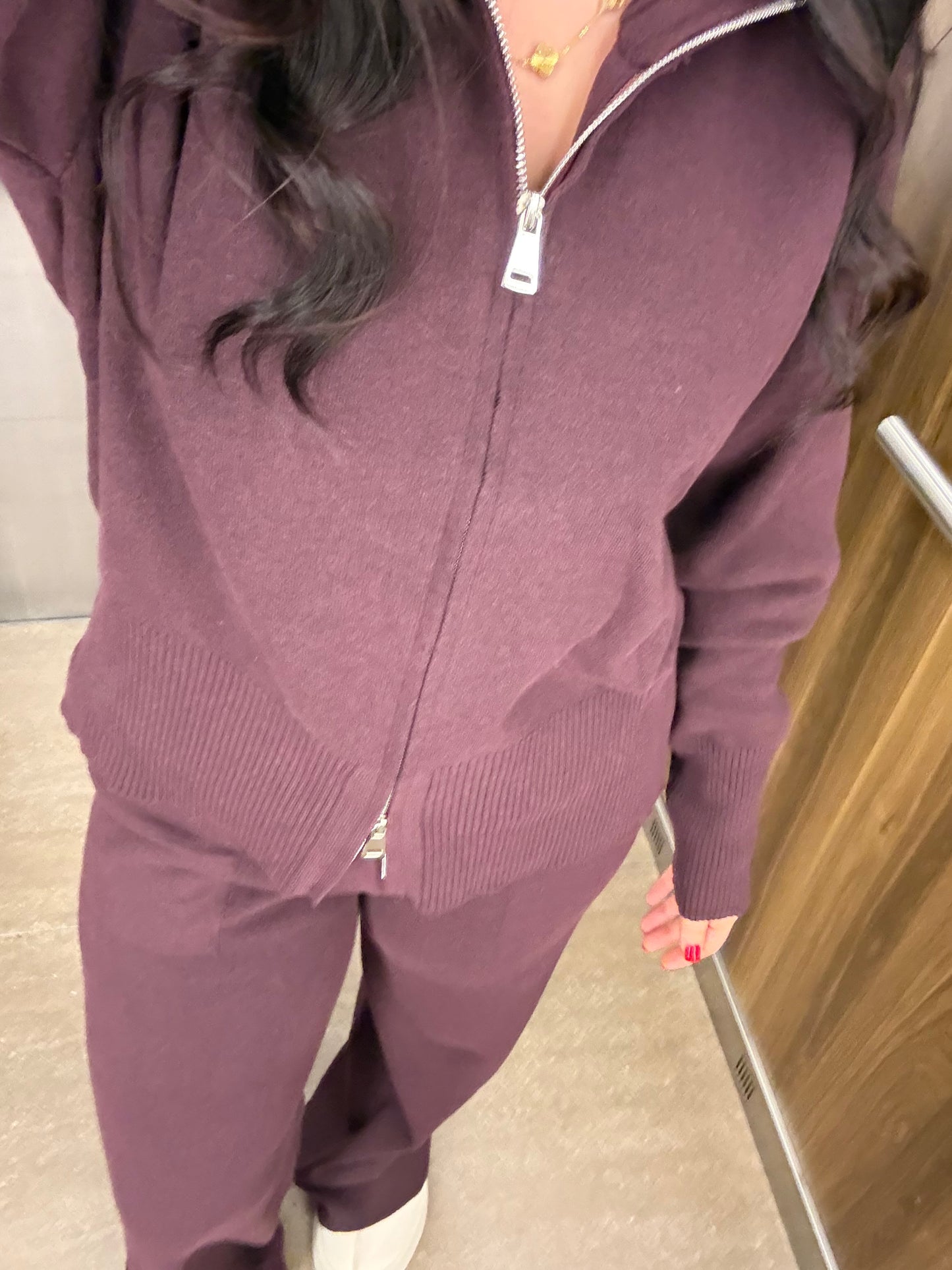 Amara Mor fermuarlı Triko Takım