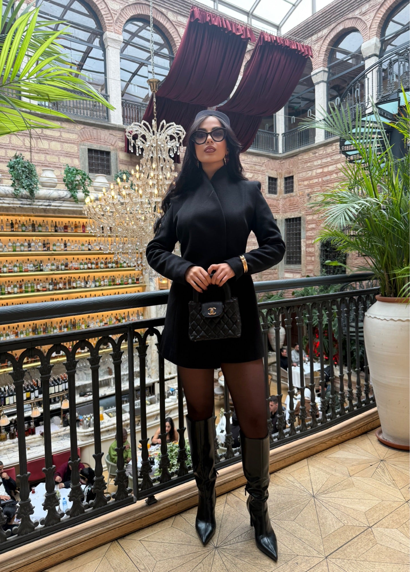 Cannes Siyah Kaşe Kaban